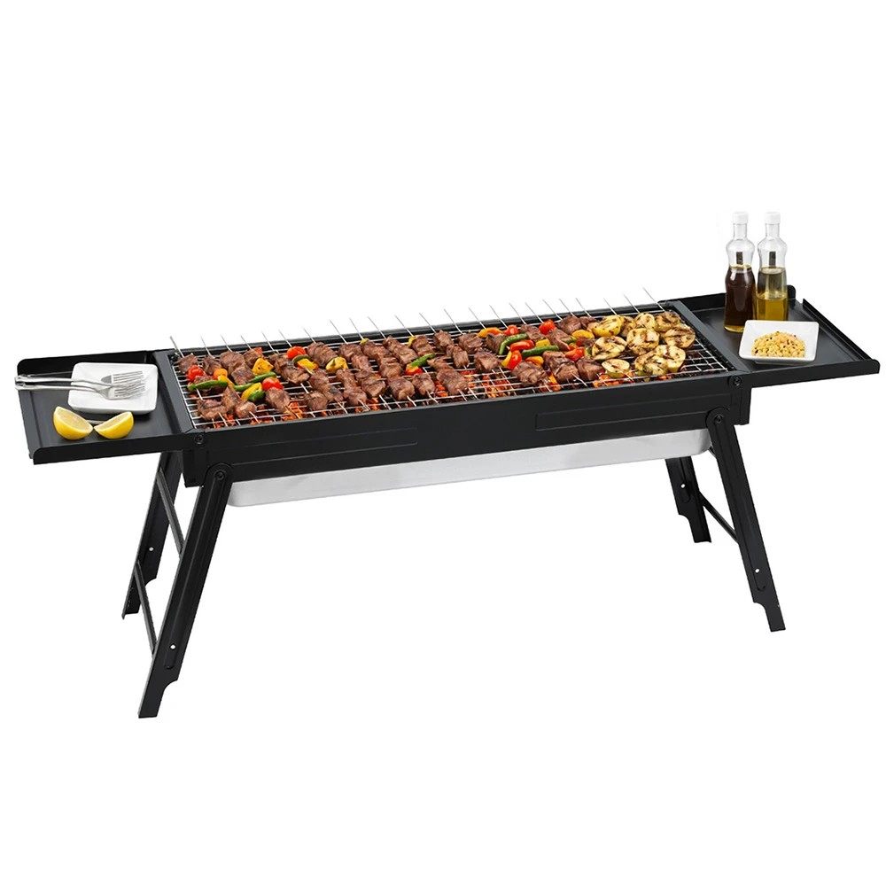 1 Grillz  BBQ Grill Smoker Portable Barbecue Outdoor Foldable Camping - Black, 1 of 6
