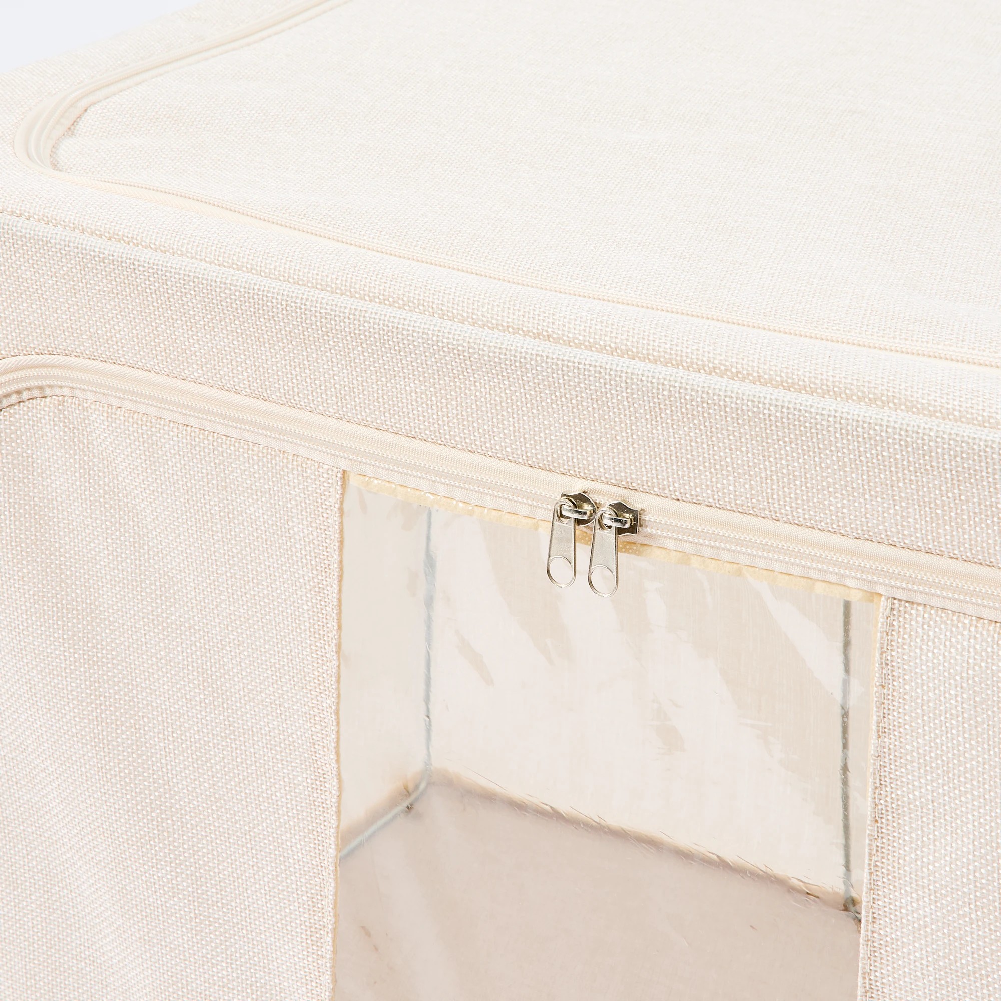 9 Linen Look Collapsible Box with Window - Extra Large, Beige, 9 of 10