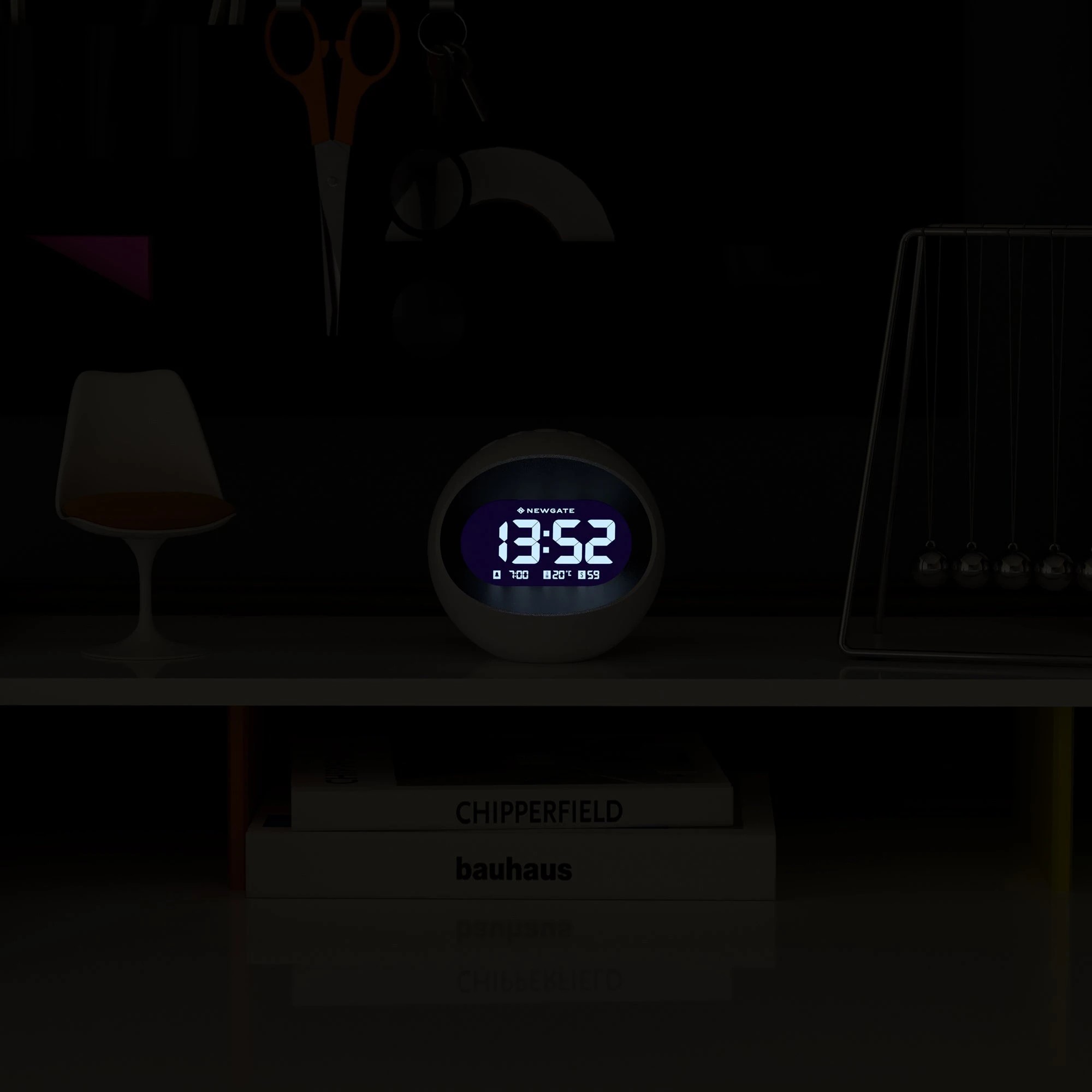 4 Newgate Centre Of The Earth Lcd Alarm Clock White - White, 4 of 5