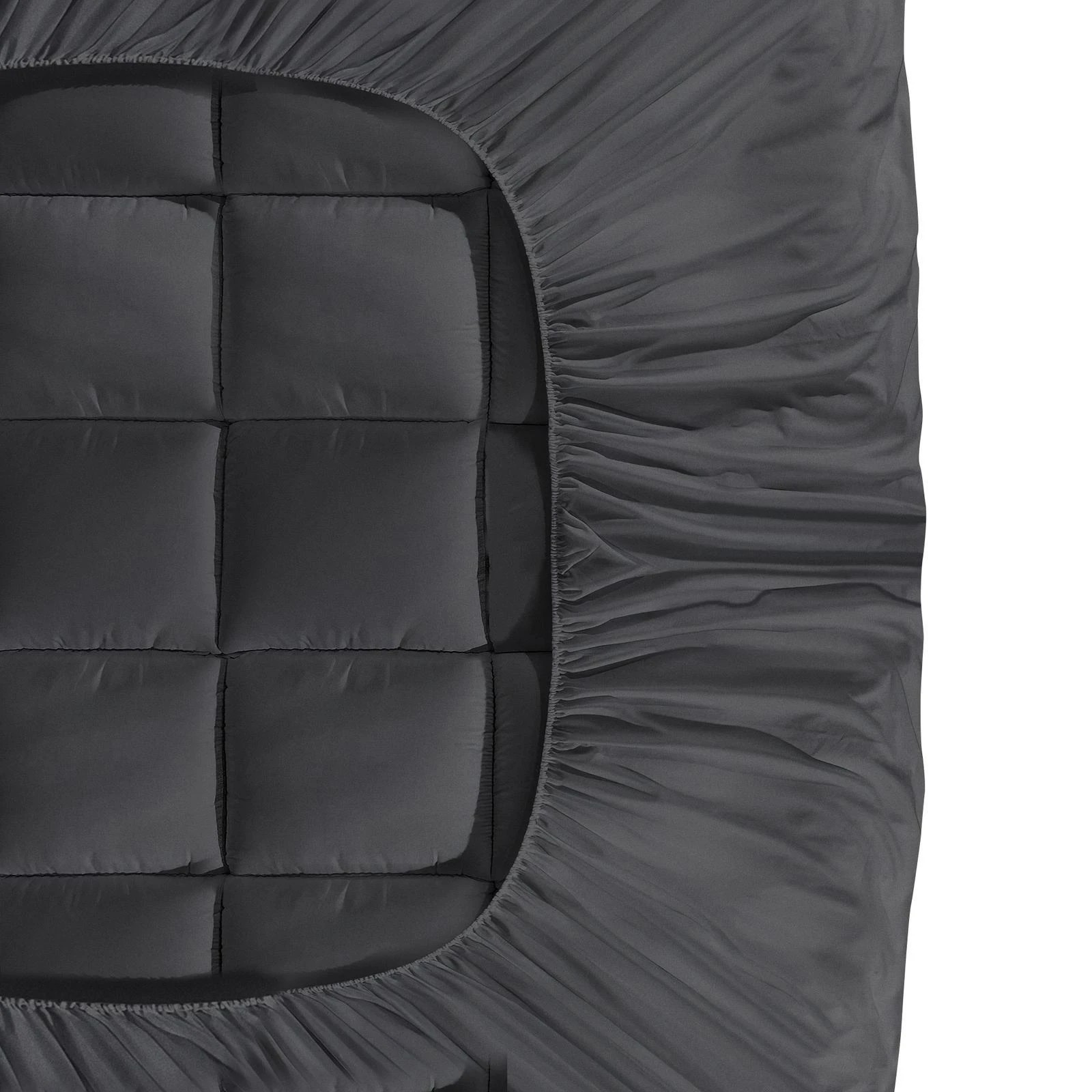 9 Bedra Bedding Pillowtop Mattress Topper King Bamboo Charcoal Protector - Charcoal, 9 of 9