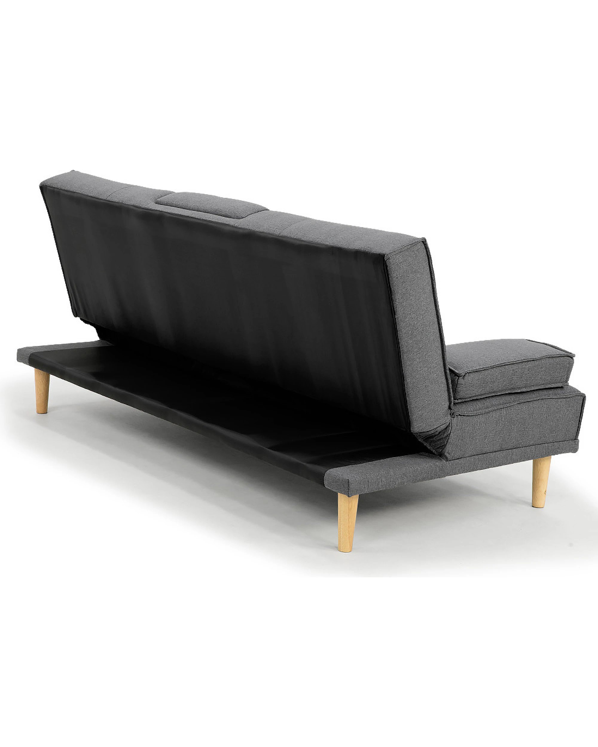 4 Sarantino Linen Fabric Sofa Bed Lounge Couch Futon - Grey, 4 of 8