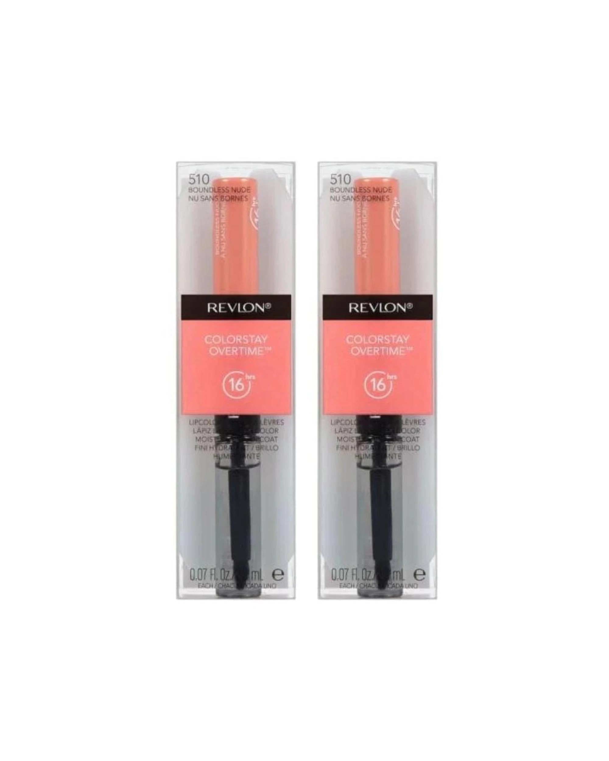 1 2 x Revlon Colorstay Overtime Lipcolor 2mL - 510 Boundless Nude - Beige, 1 of 2