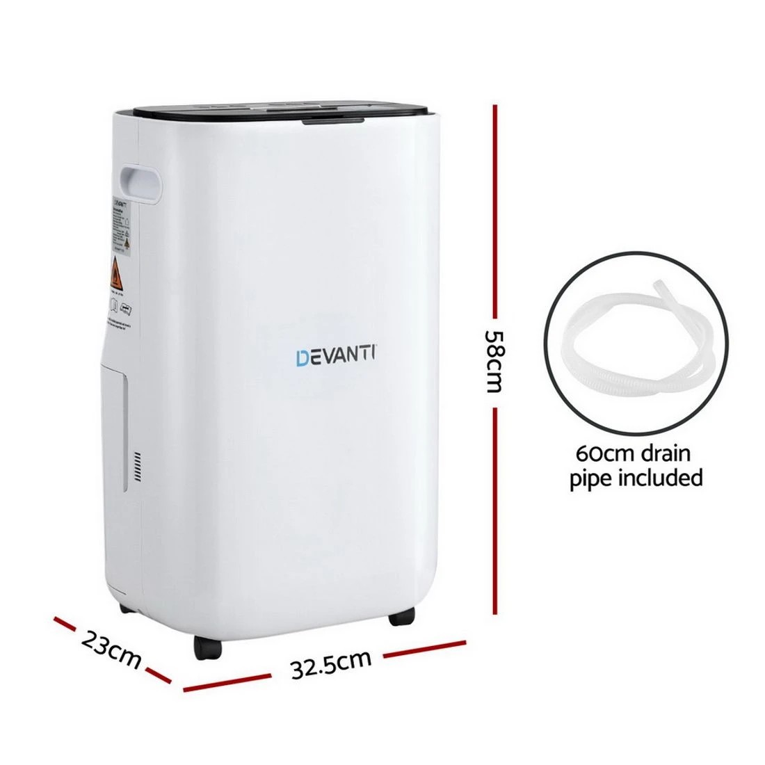 2 Devanti Dehumidifier 20L Air Purifier - White, 2 of 5