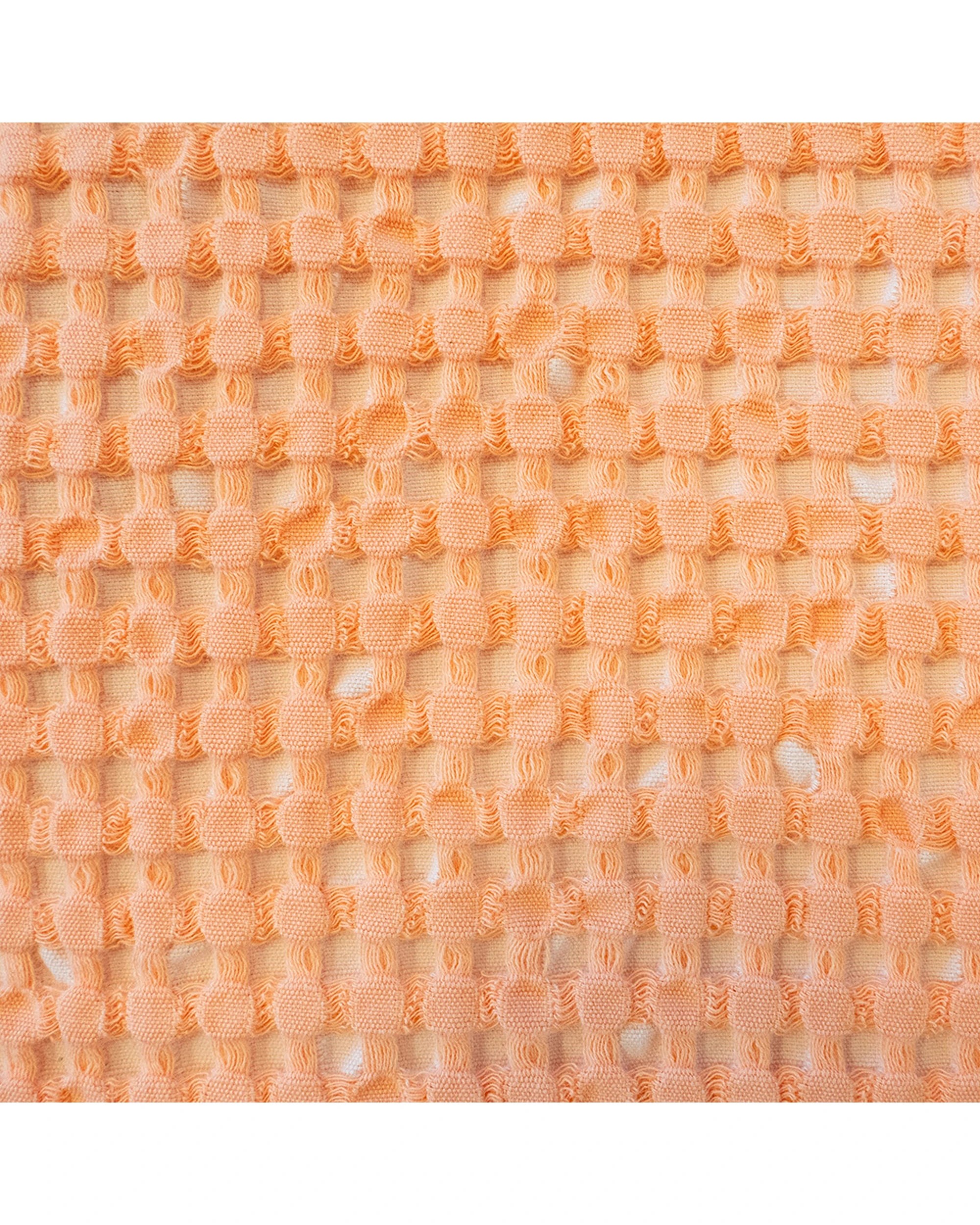 3 Bambury Waffle Fabric Dora Square Cushion Cotton Decorative 50x50cm - Orange, 3 of 5