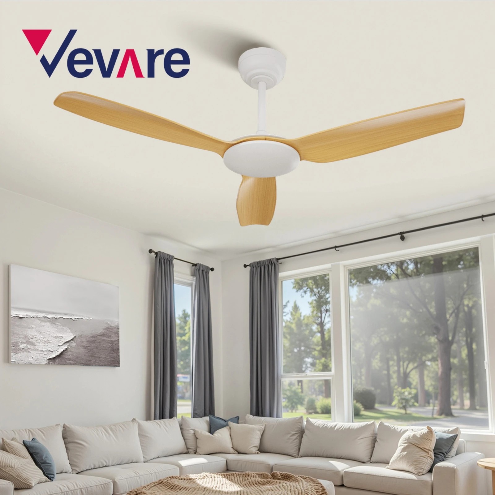 10 Vevare 52" Ceiling Fan DC Motor with Remote 5 Speed, 10 of 10
