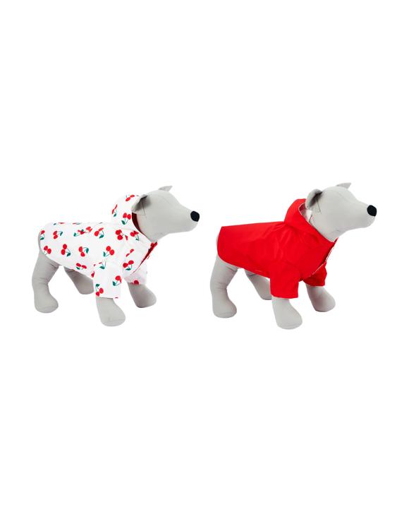 Pet Reversible Cherry Raincoat - Small
