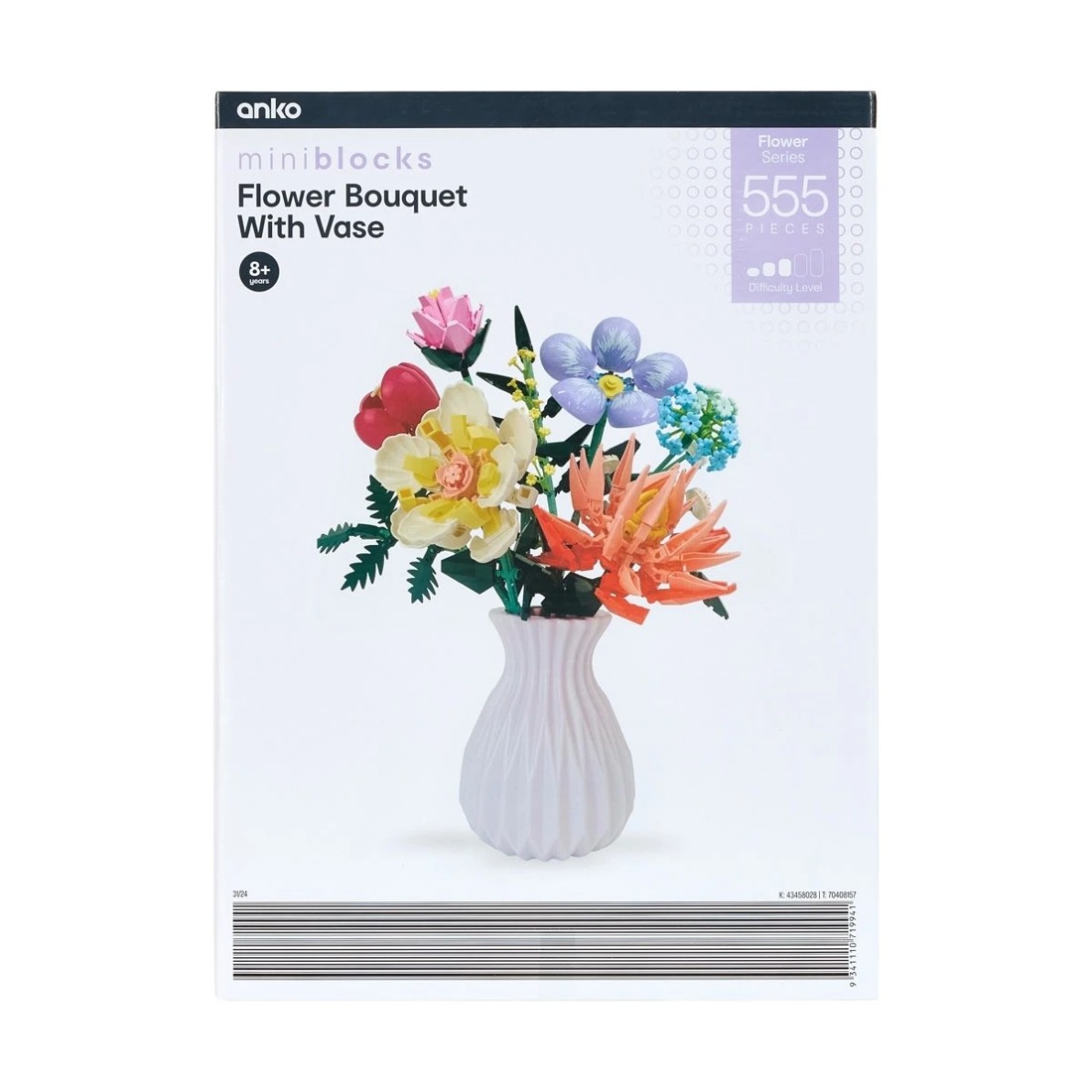 8 555 Piece Mini Blocks Flower Series: Flower Bouquet with Vase Playset, 8 of 8