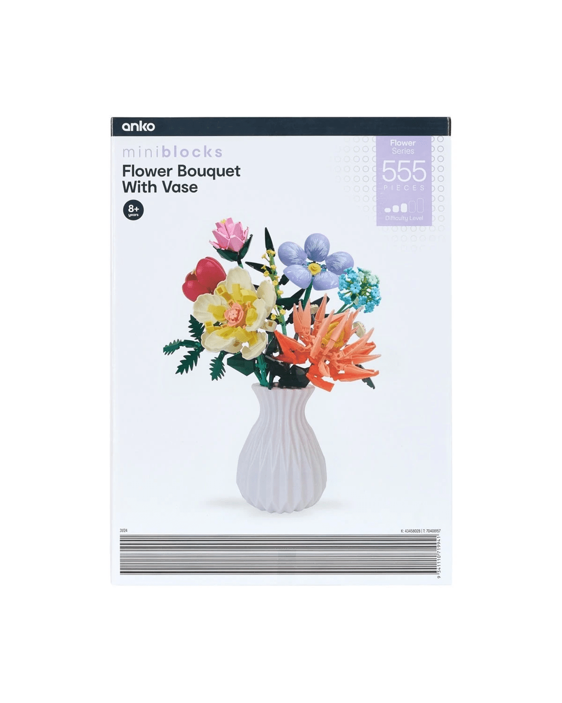 8 555 Piece Mini Blocks Flower Series: Flower Bouquet with Vase Playset, 8 of 8