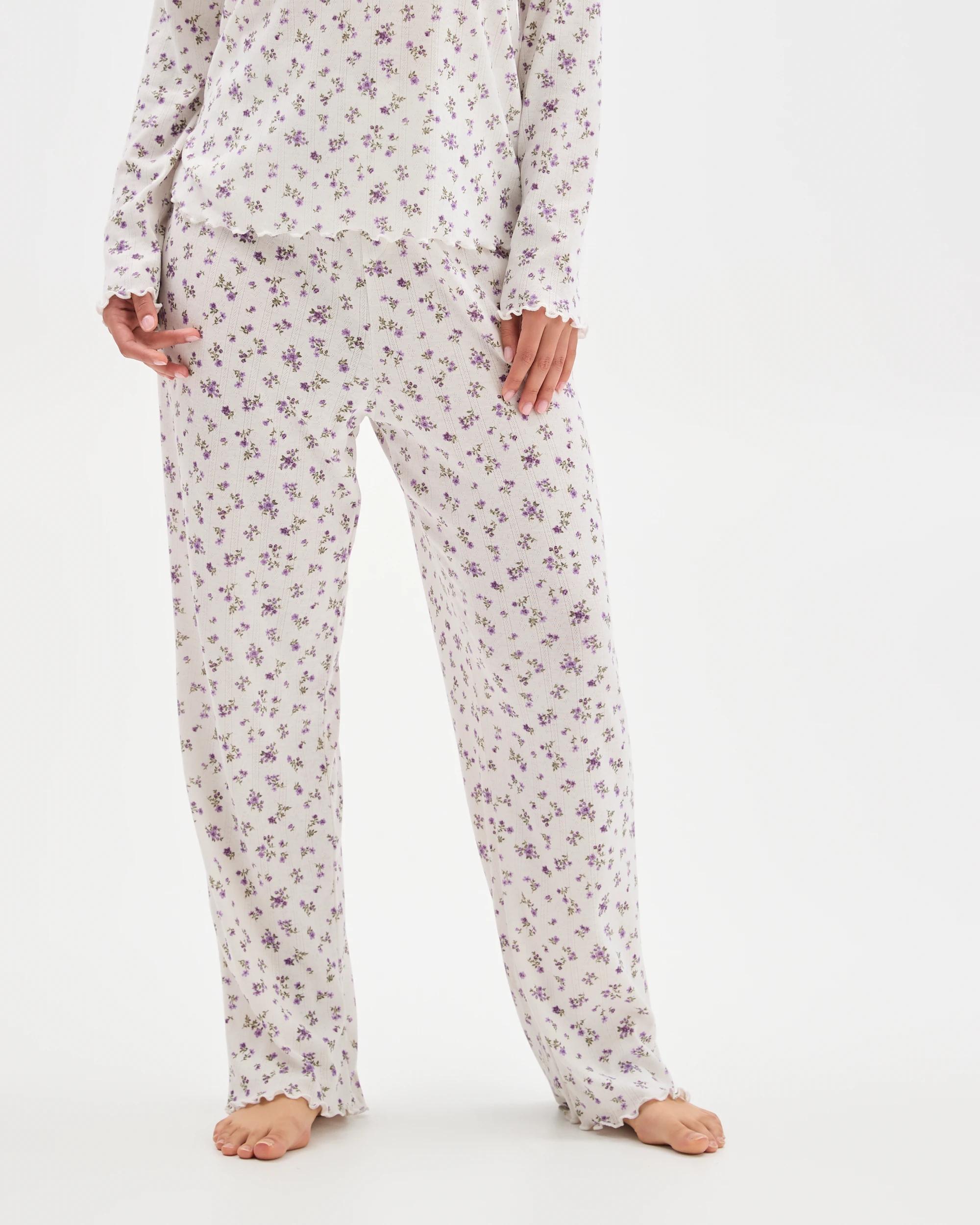 3 Target Woman Pointelle Straight Leg Pants DITSY FLORAL, 3 of 5
