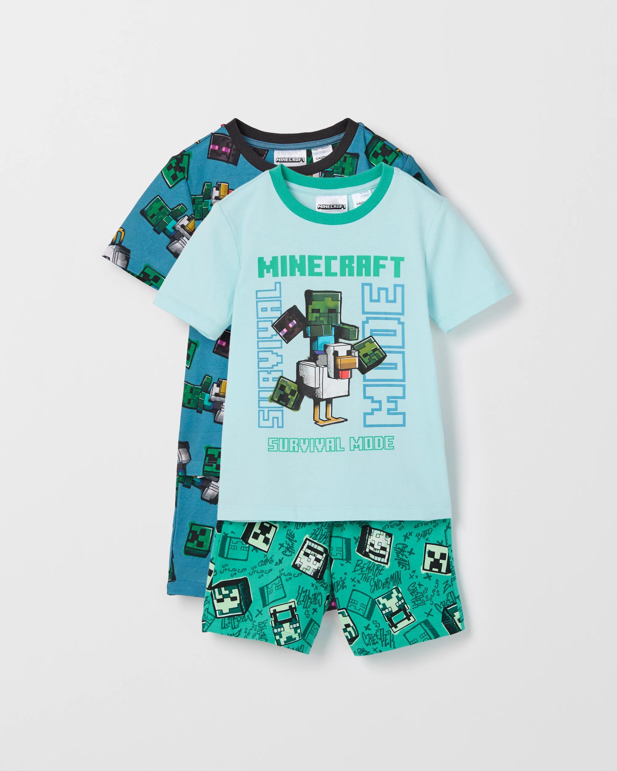 1 Minecraft Australian Cotton 2 Pack Younger Boys Pyjama Set MINECRAFT, 1 of 5