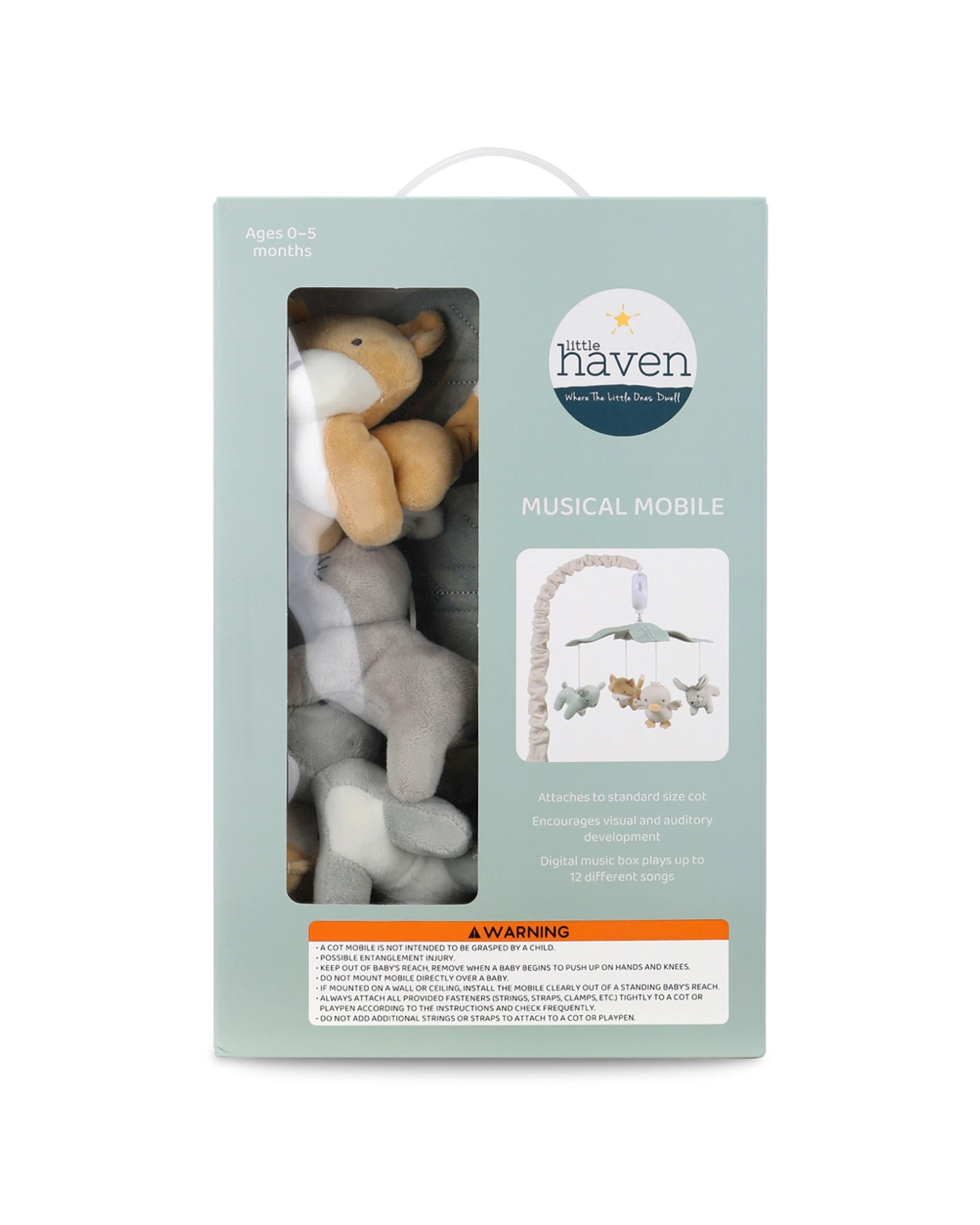 1 Little Haven Crib Musical Mobile With Plush Woodland 12 Lullabies 0M Sleep Aid - Multi, 1 of 3