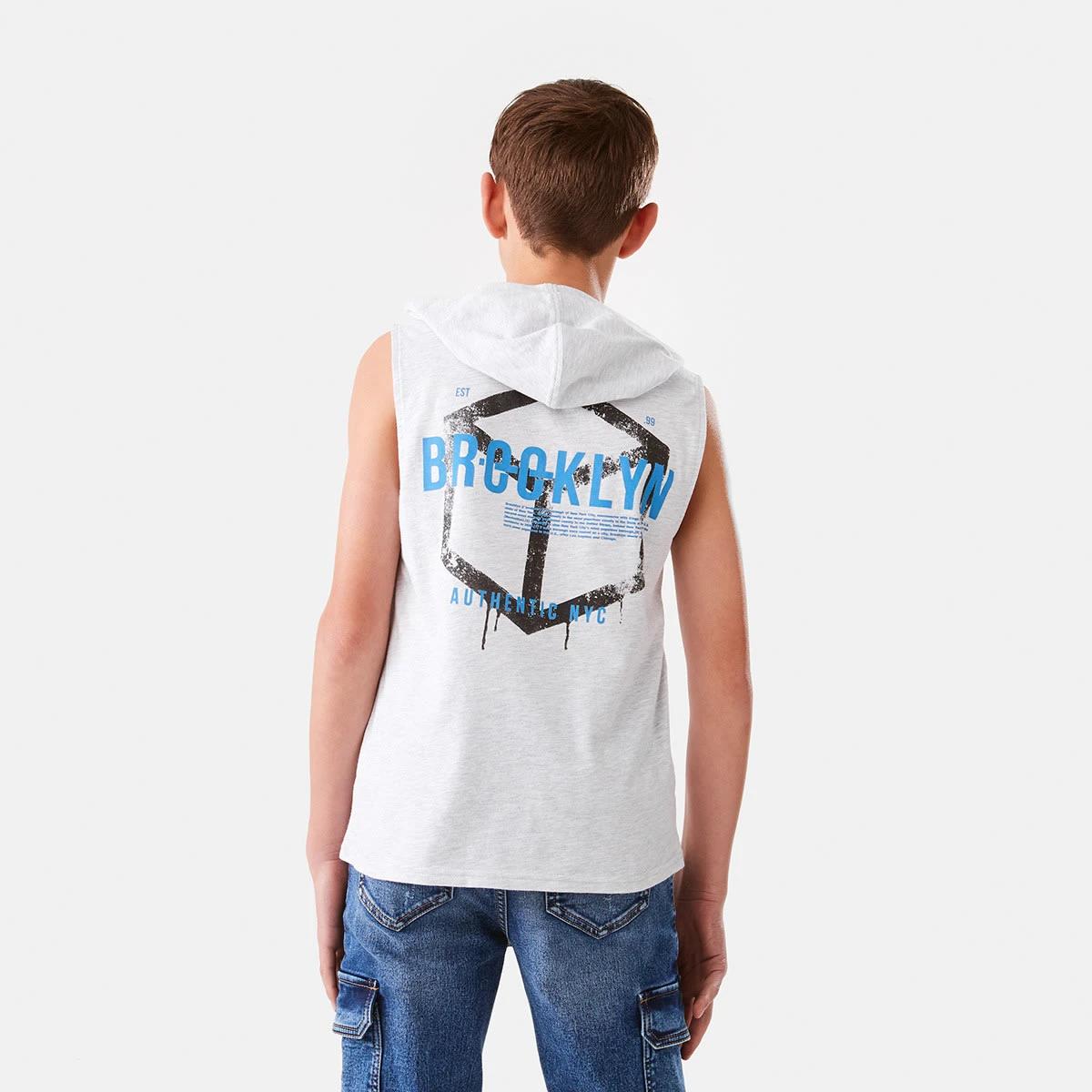 2 Sleeveless Hooded Graphic Muscle White Mrl, 2 of 9