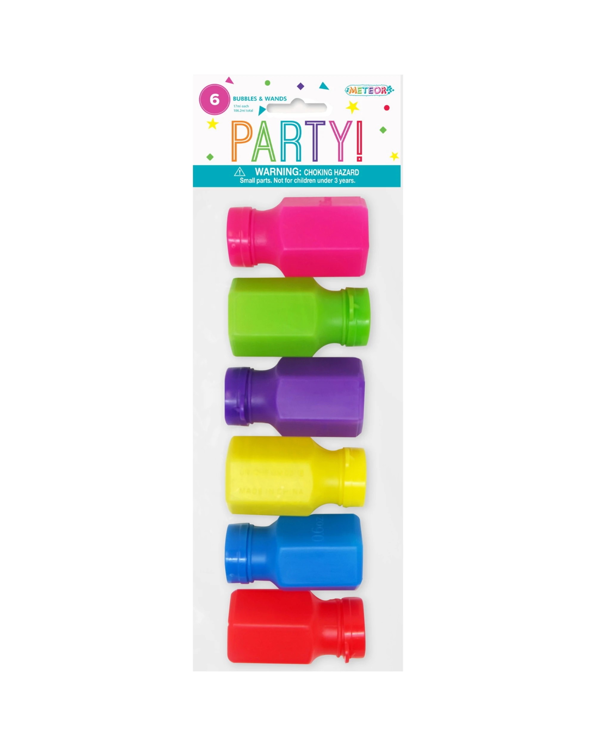 1 Meteor Mini Bubble Bottles and Wands Set of 6 - Multi, 1 of 1