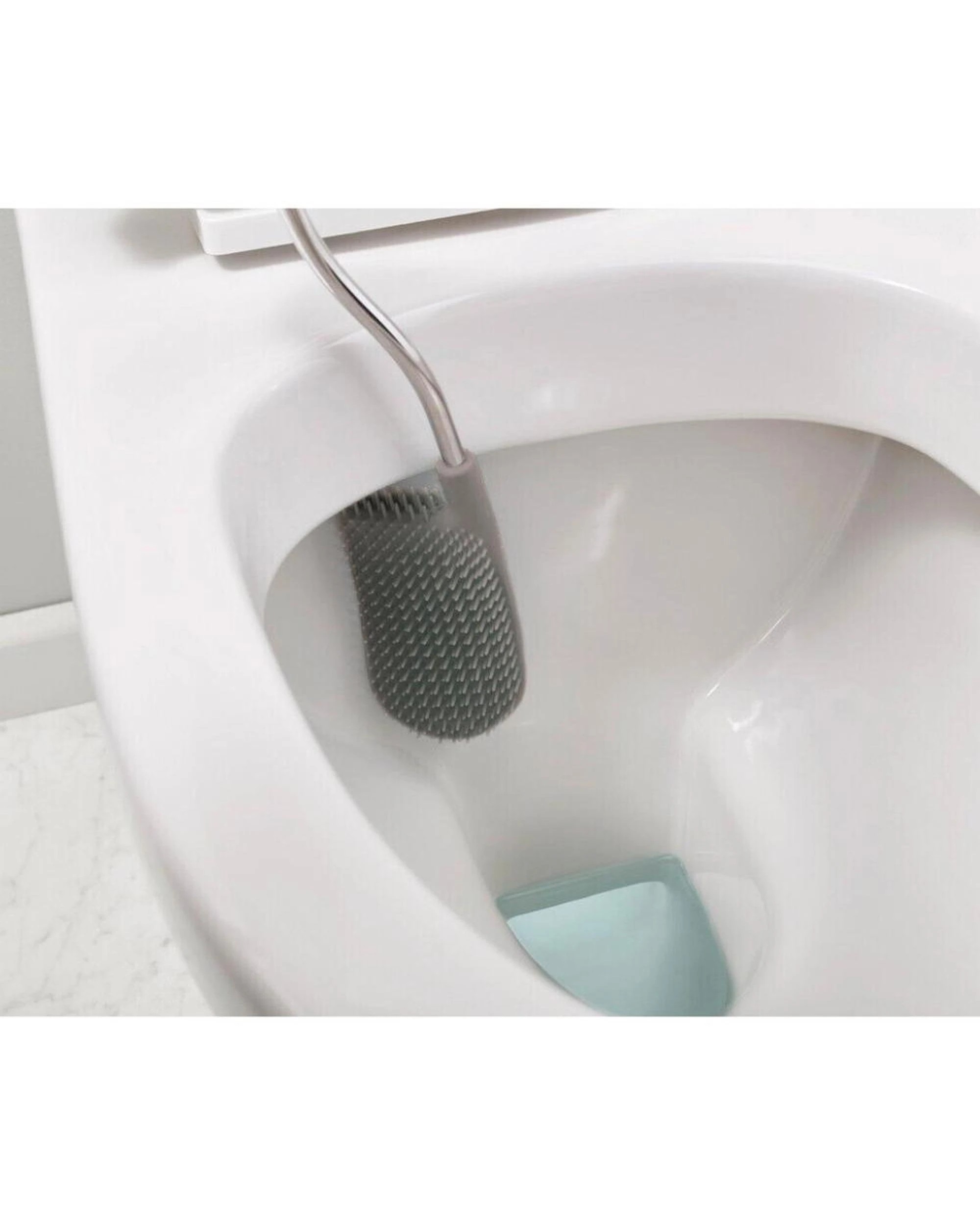 3 Joseph Joseph Flex Toilet Brush With Slim Holder Steel  Set of 2 - Silver, 3 of 3
