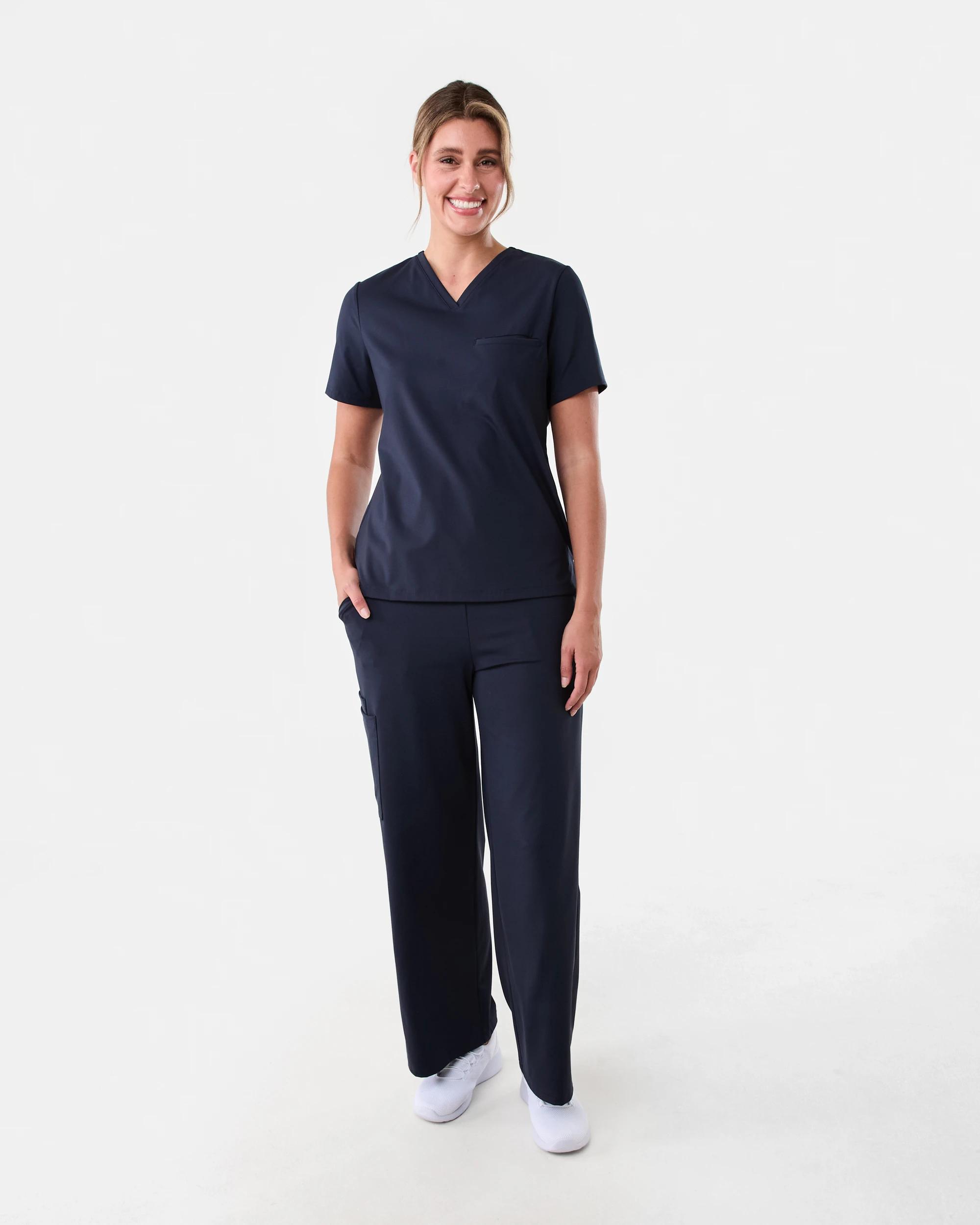 8 Workwear Scrub Performance Flare Pants Paris Blu, 8 of 8