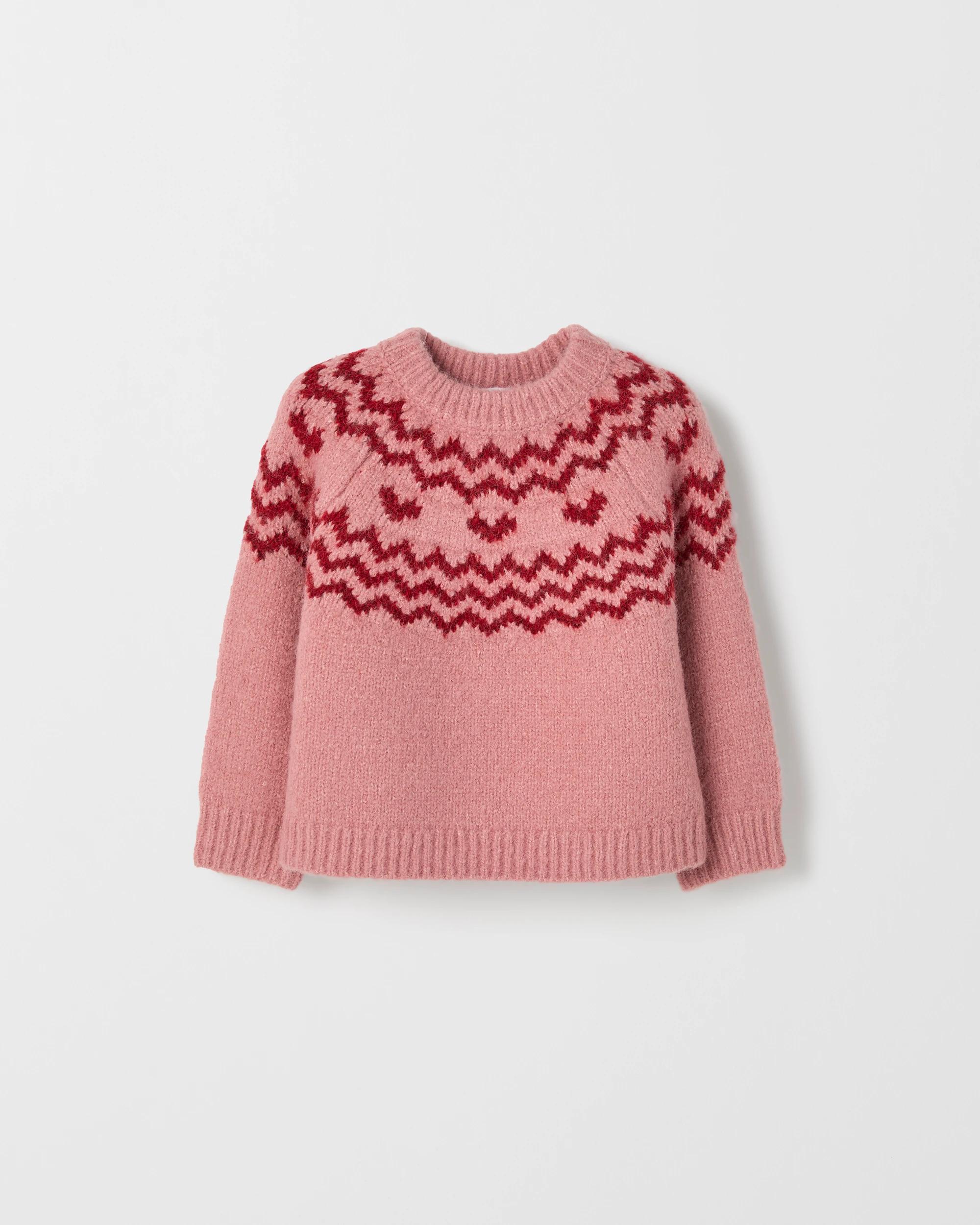5 Target Kids Long Sleeve Fairisle Knit Jumper PINK, 5 of 6