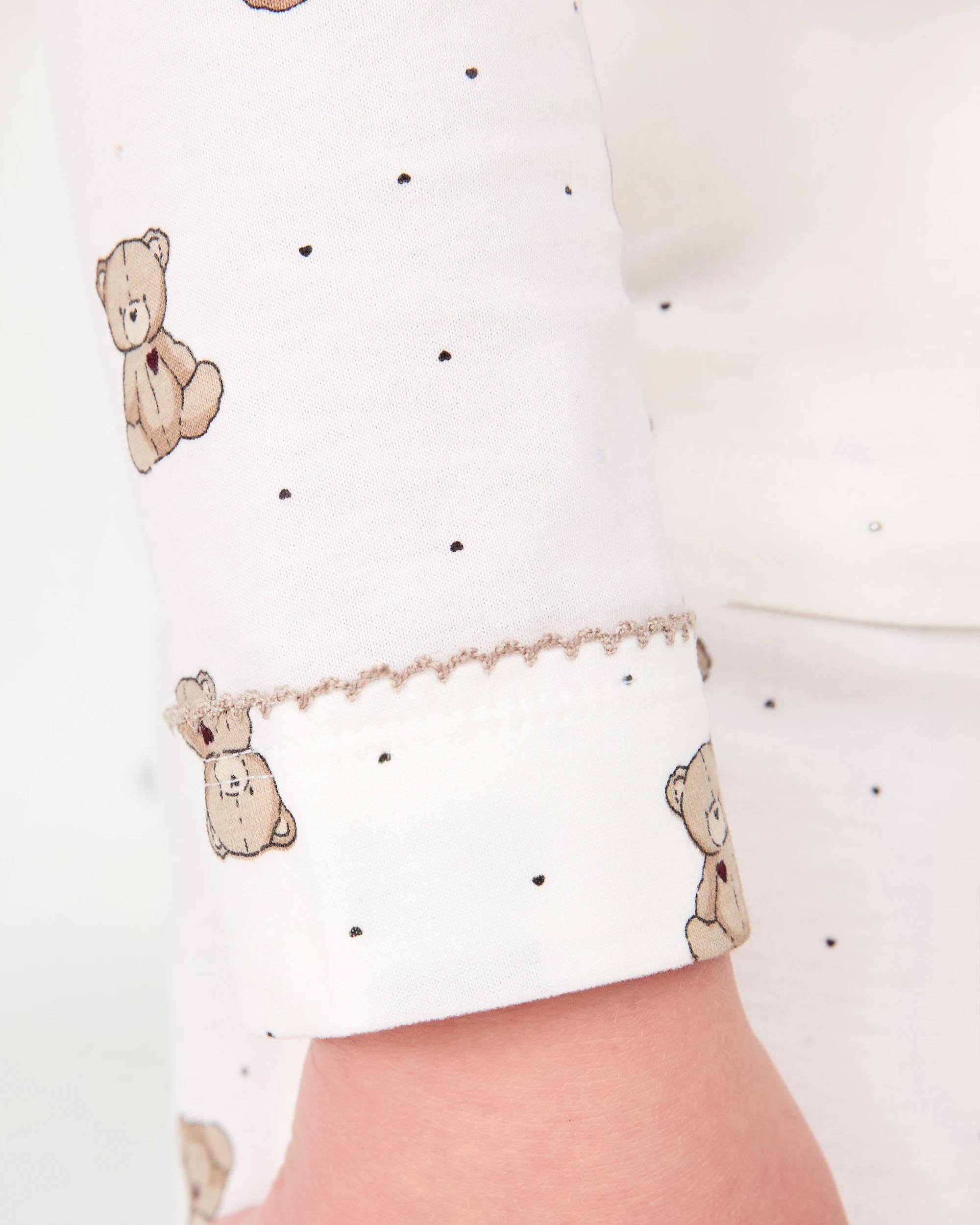 5 Button Through Pyjama Set Wht Ted, 5 of 5