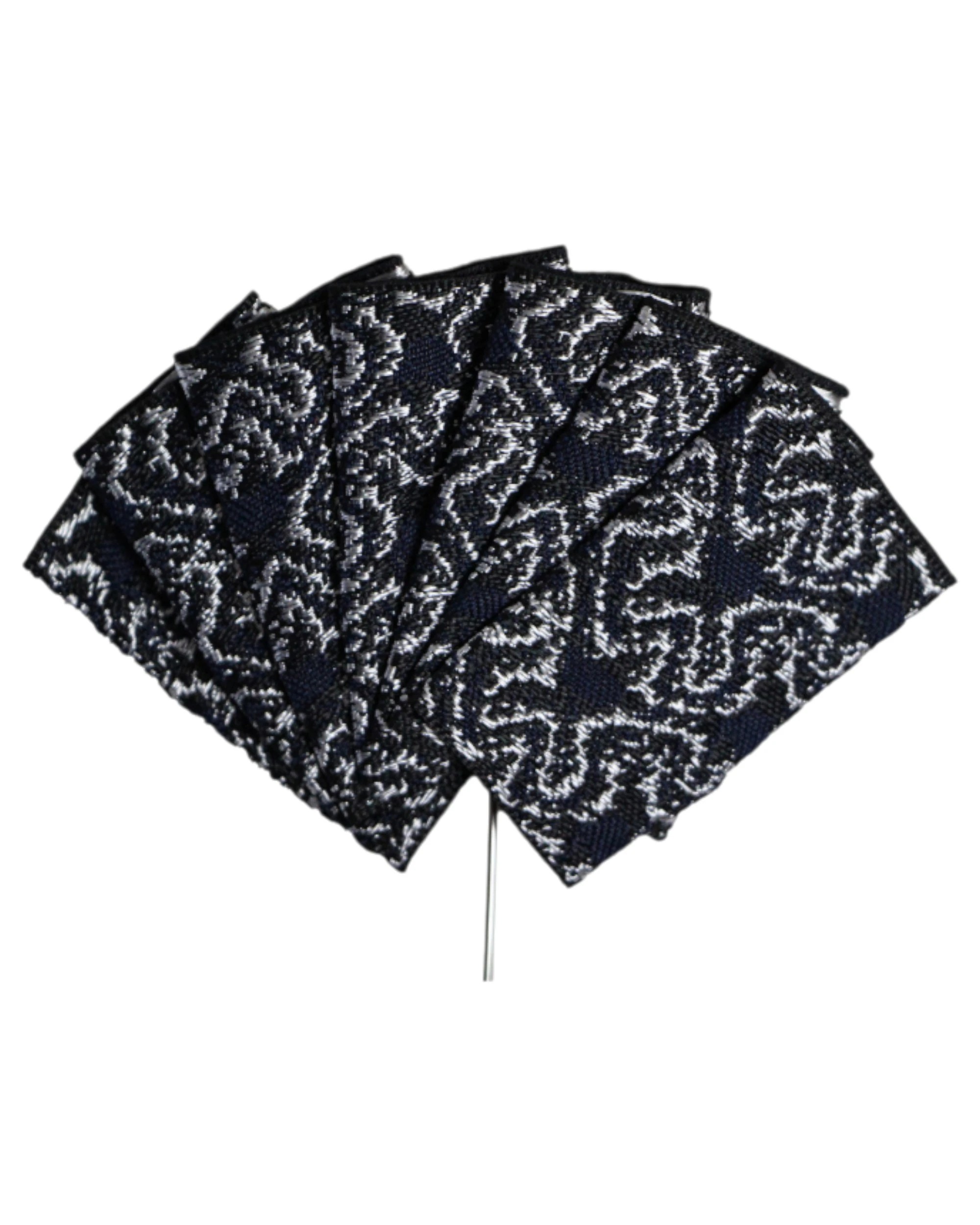 3 Zasel Mens Navy, Black & Silver Suit Pocket Square Blazer Jacket Lapel Pin - Multi, 3 of 3