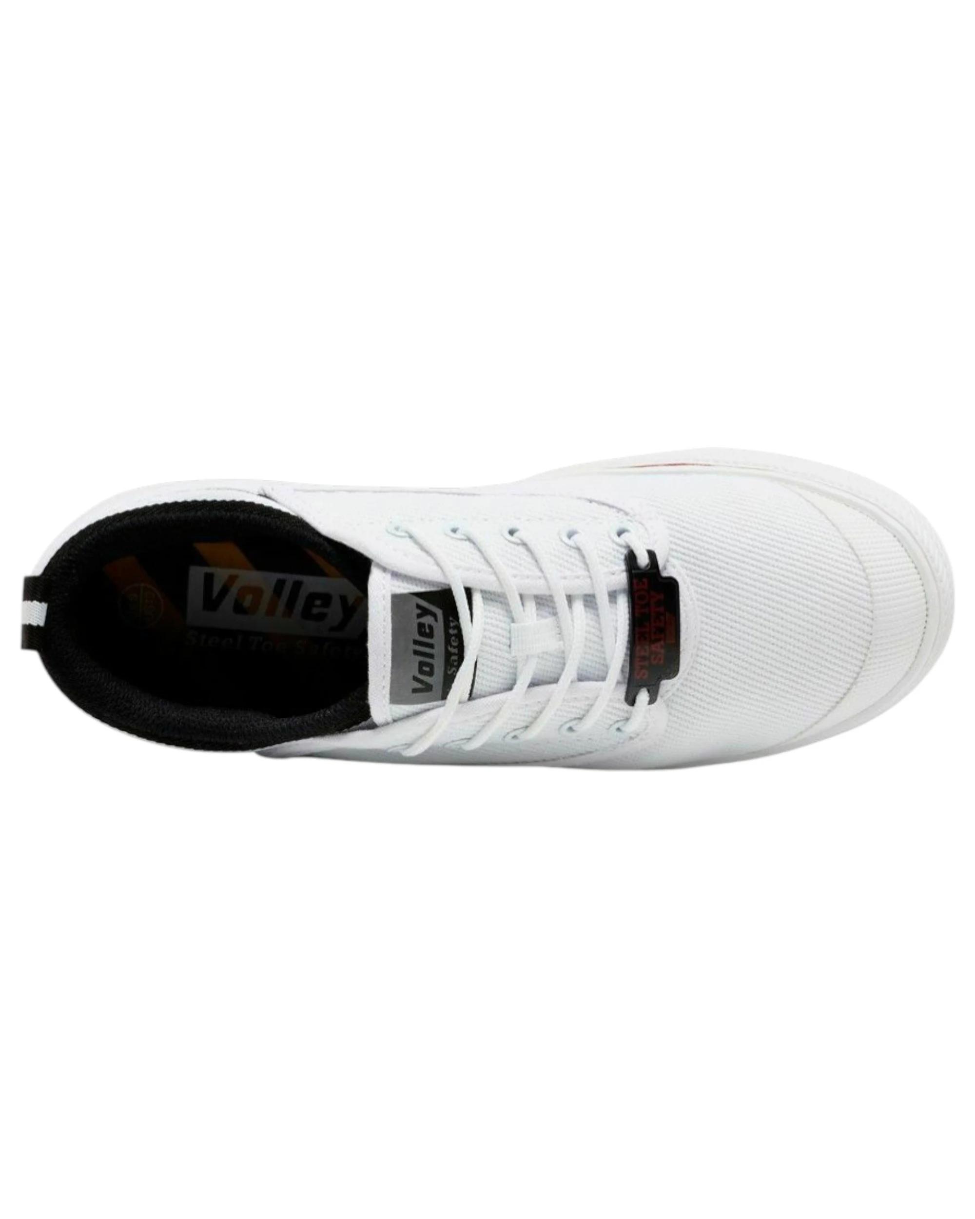5 Volley Safety Steel Cap Mens Toe Caps s Work Lace Shoes - Black/Grey WHITE/BLACK, 5 of 5