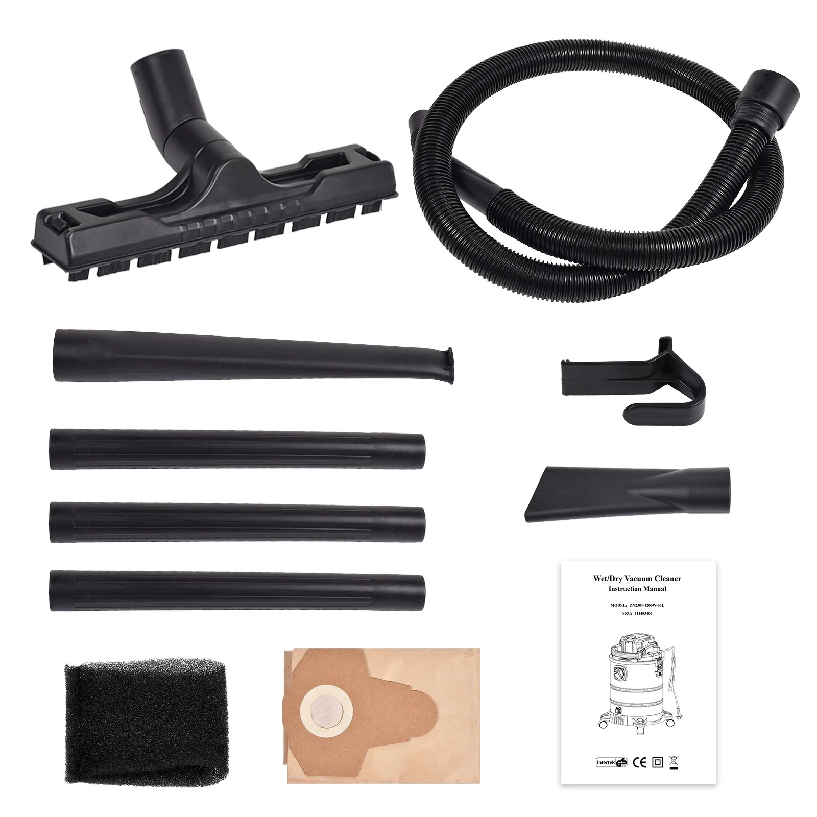 7 Advwin 30L Wet and Dry Vacuum Cleaner with Handheld Blower Wide and Crevice Nozzle Hose - Silver, 7 of 7