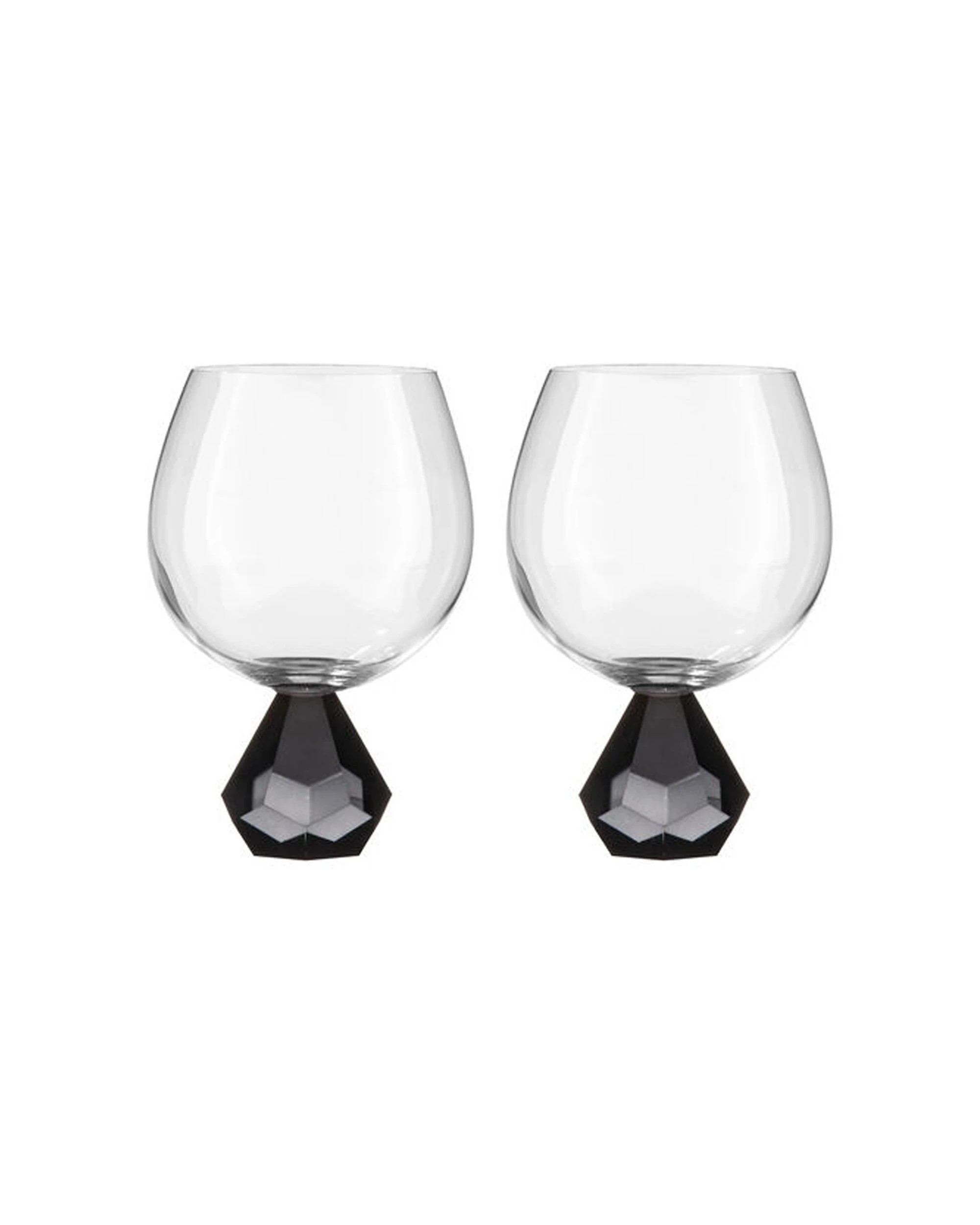 2 Ladelle 2PK Zhara Crystal Gin Drinking Glasses Set 500ml Onyx - Black, 2 of 3