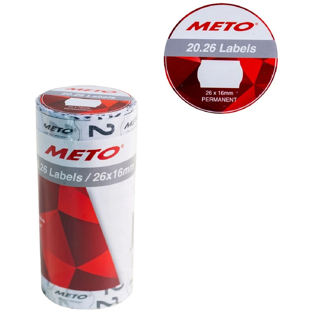 1 Meto 2 Line Series Alpha Labels Permanent White 5 Pack, 1 of 1