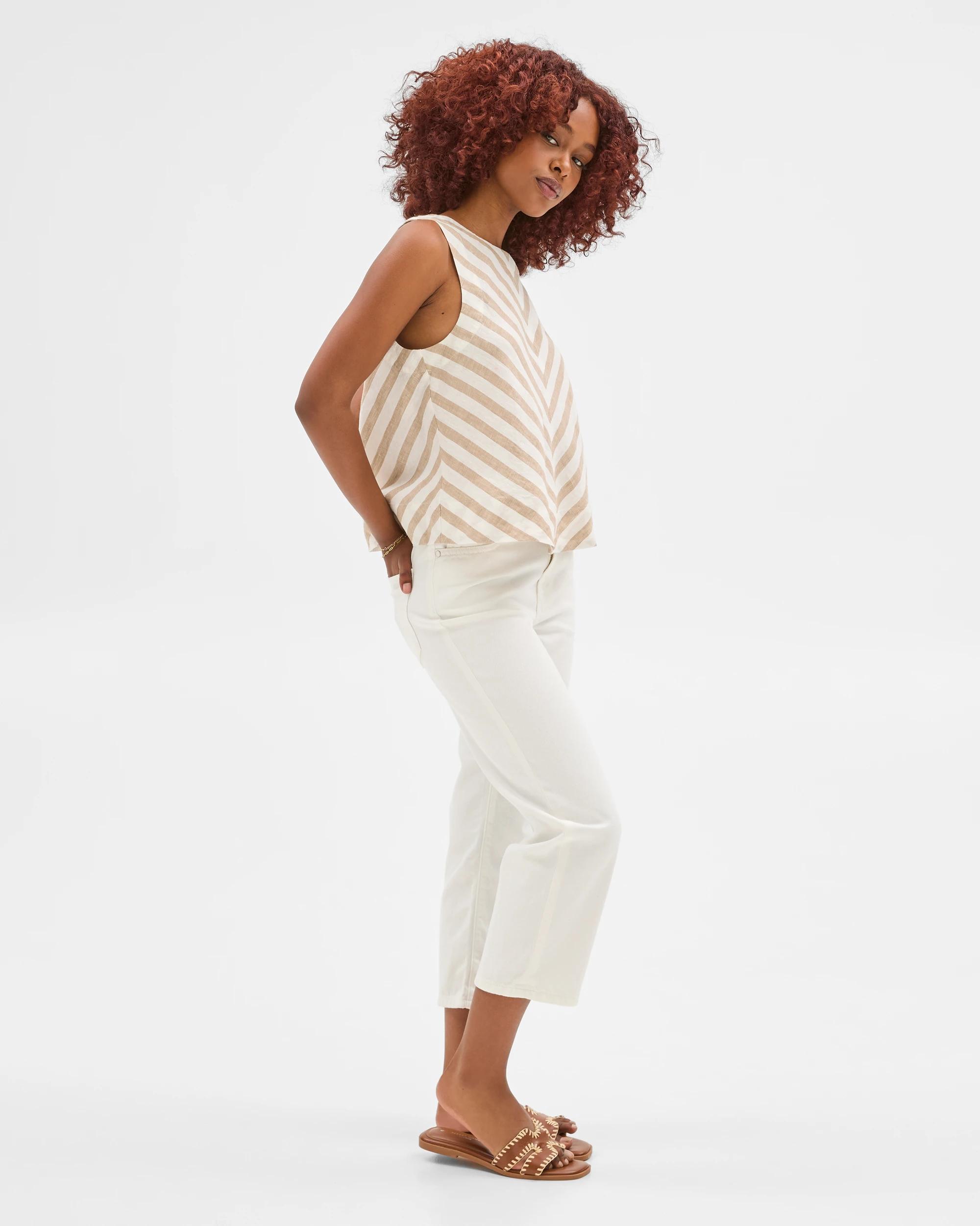 3 Target Petites Crop Length Straight Cut Denim Jeans - Bella WHITE, 3 of 5