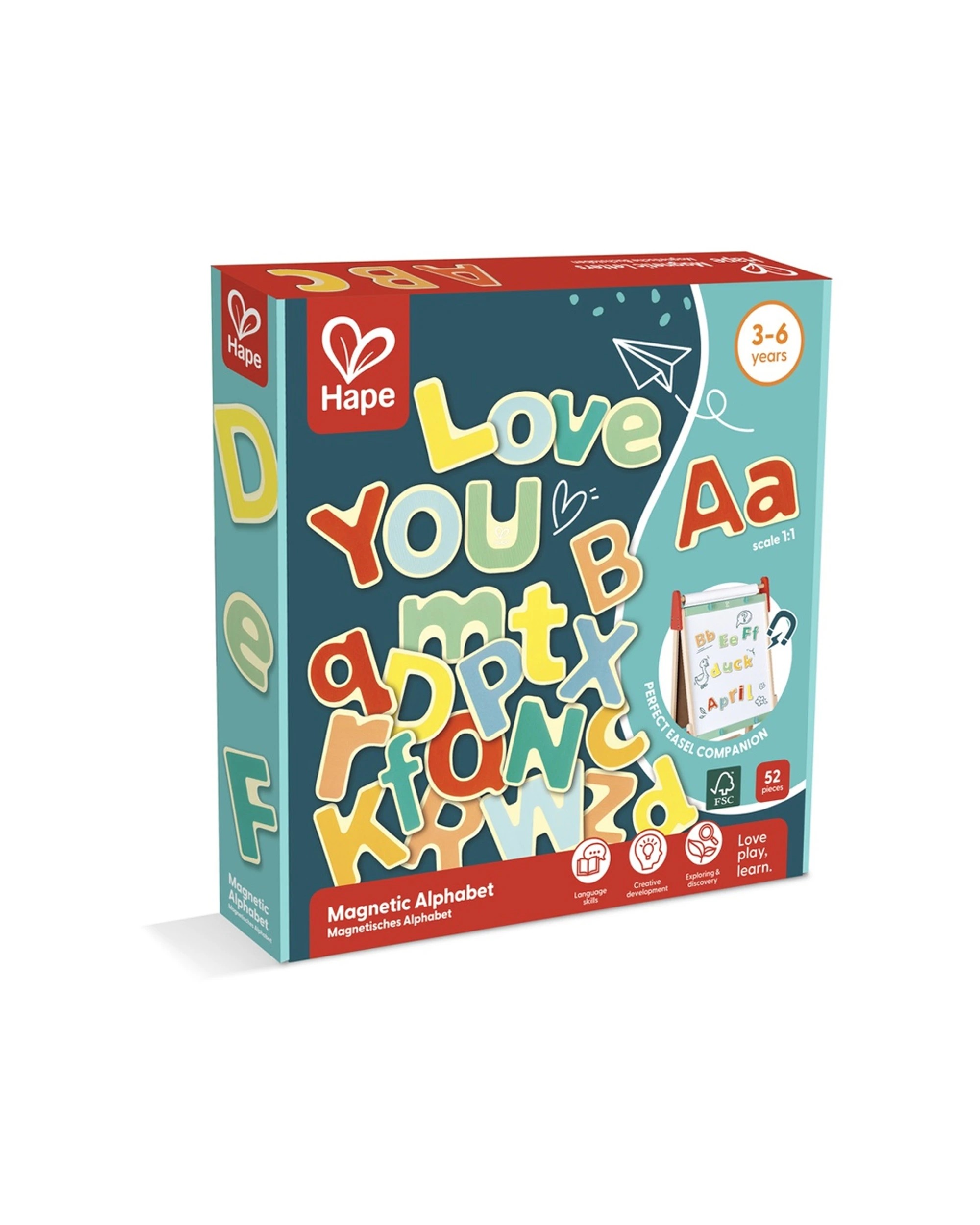 1 Hape Magnetic Alphabet 52pc Uppercase Lowercase Letters Educational Kids Magnetic Plastic Toy - Multi, 1 of 4