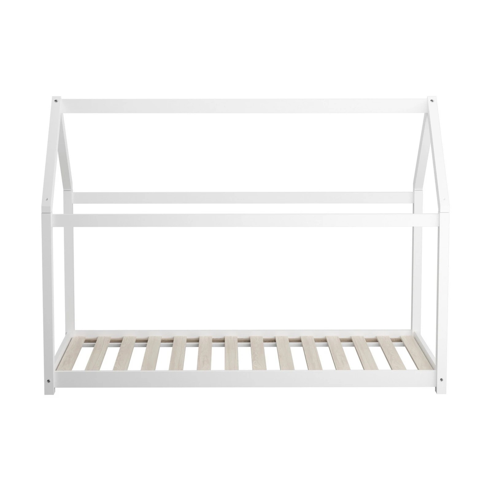 7 Oikiture Kids Bed Frame With Single Mattress Set House Style White
 - White, 7 of 10