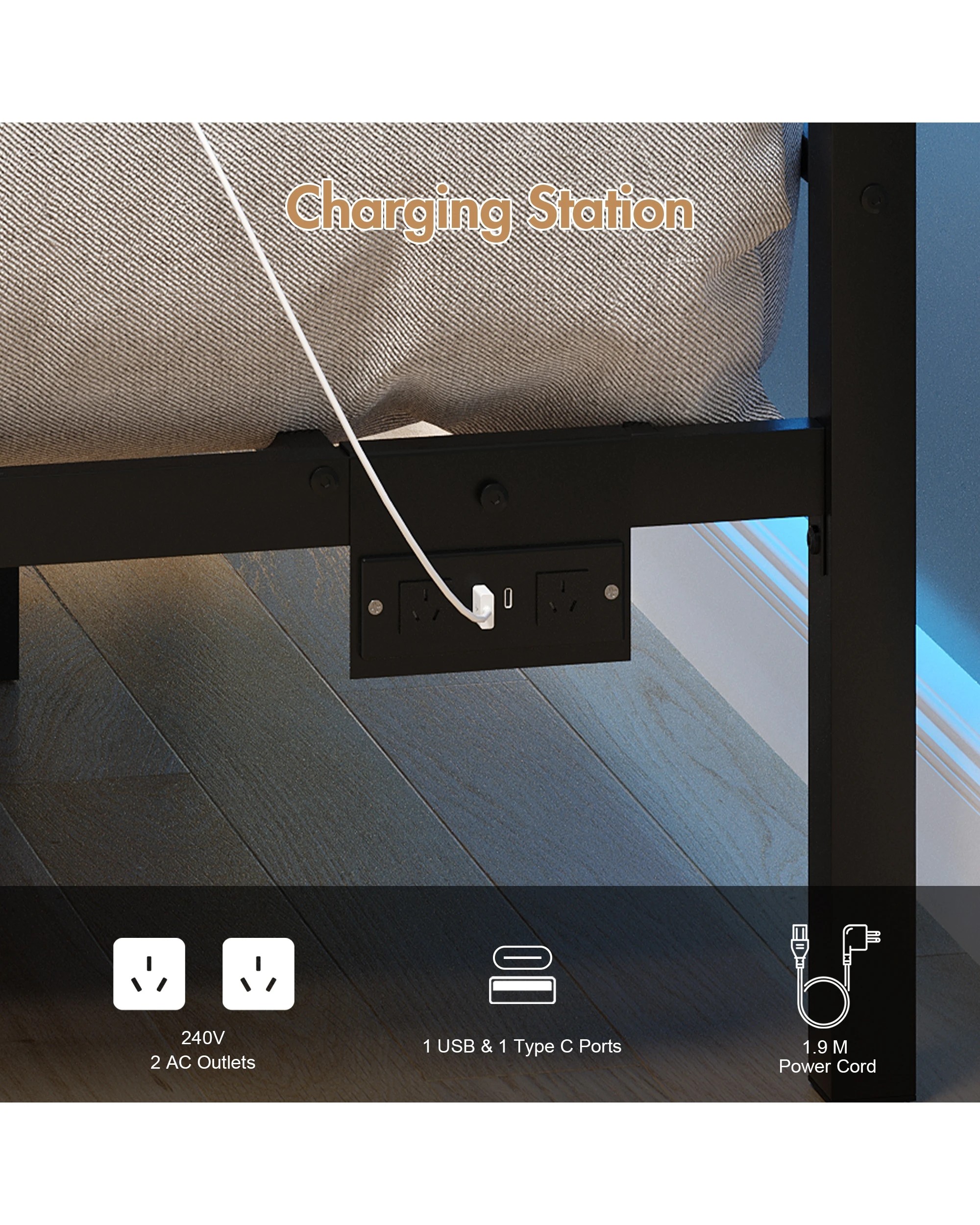 6 Advwin Double Metal Platform Bed Frame With Headboard And Footboard Black, 6 of 8