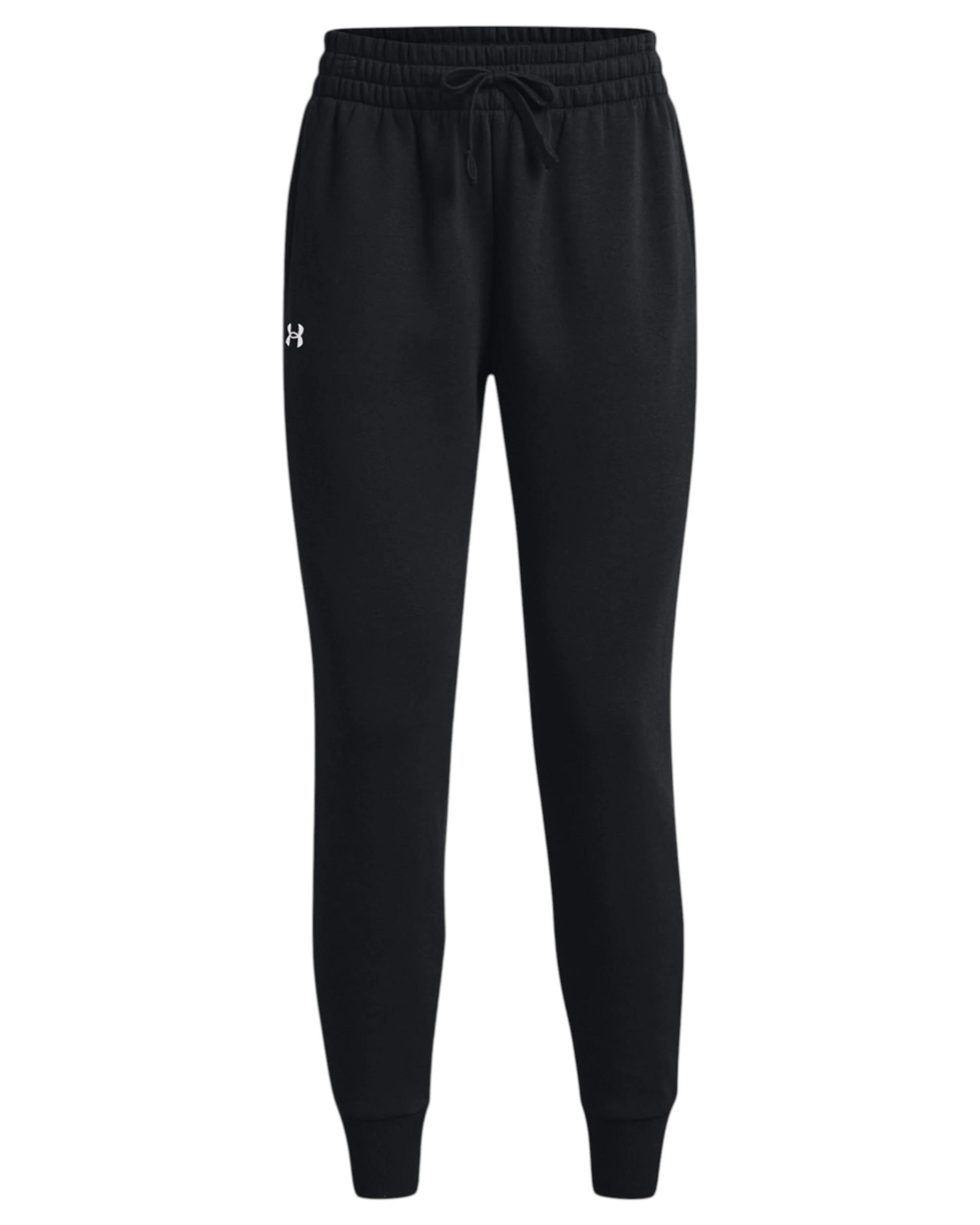1 Under Armour Womens Rival Fleece Joggers Black Trackies Black, 1 of 6