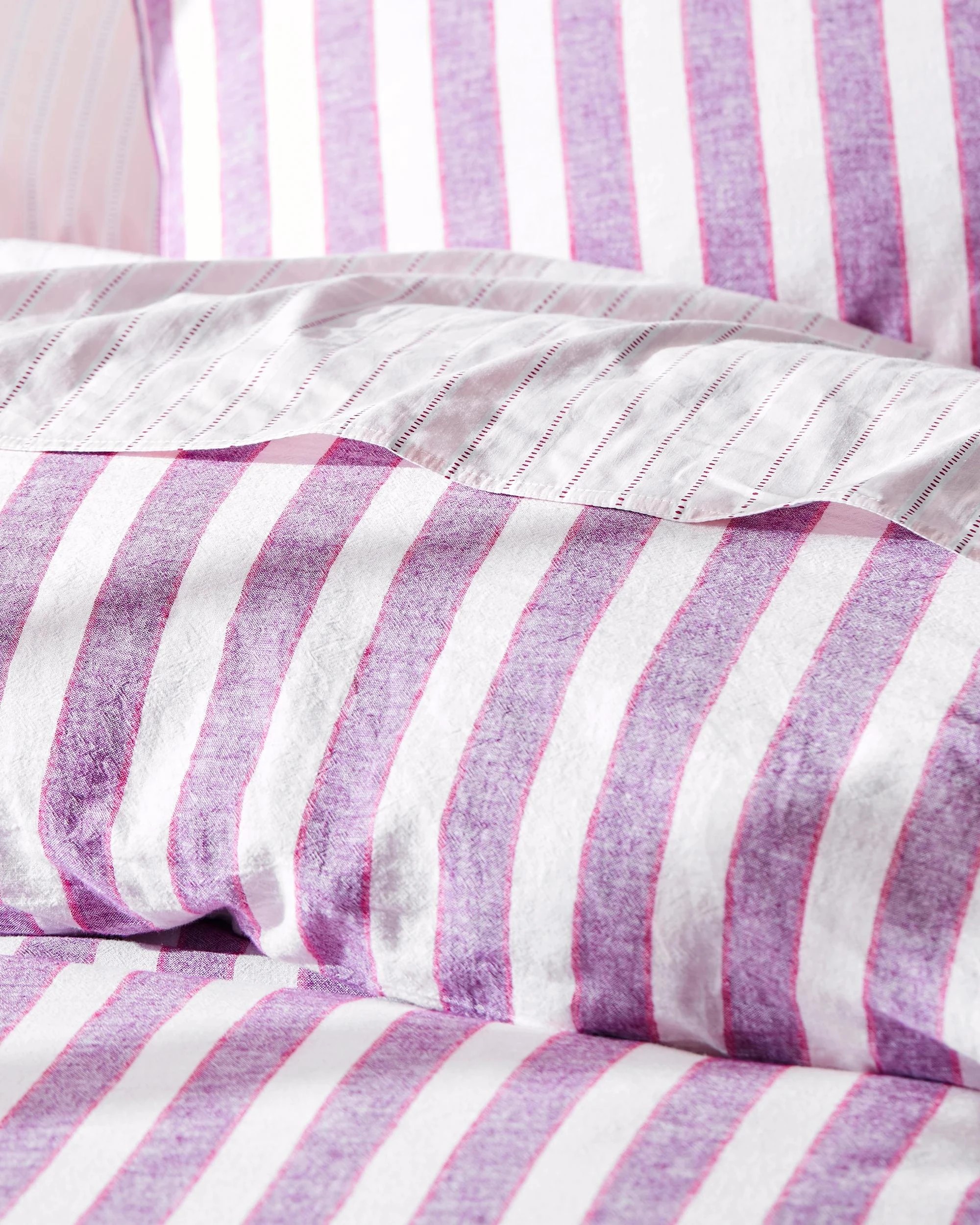 5 Target Reid Stripe Linen/Cotton Quilt Cover Set - Super King Bed - Pink, 5 of 5