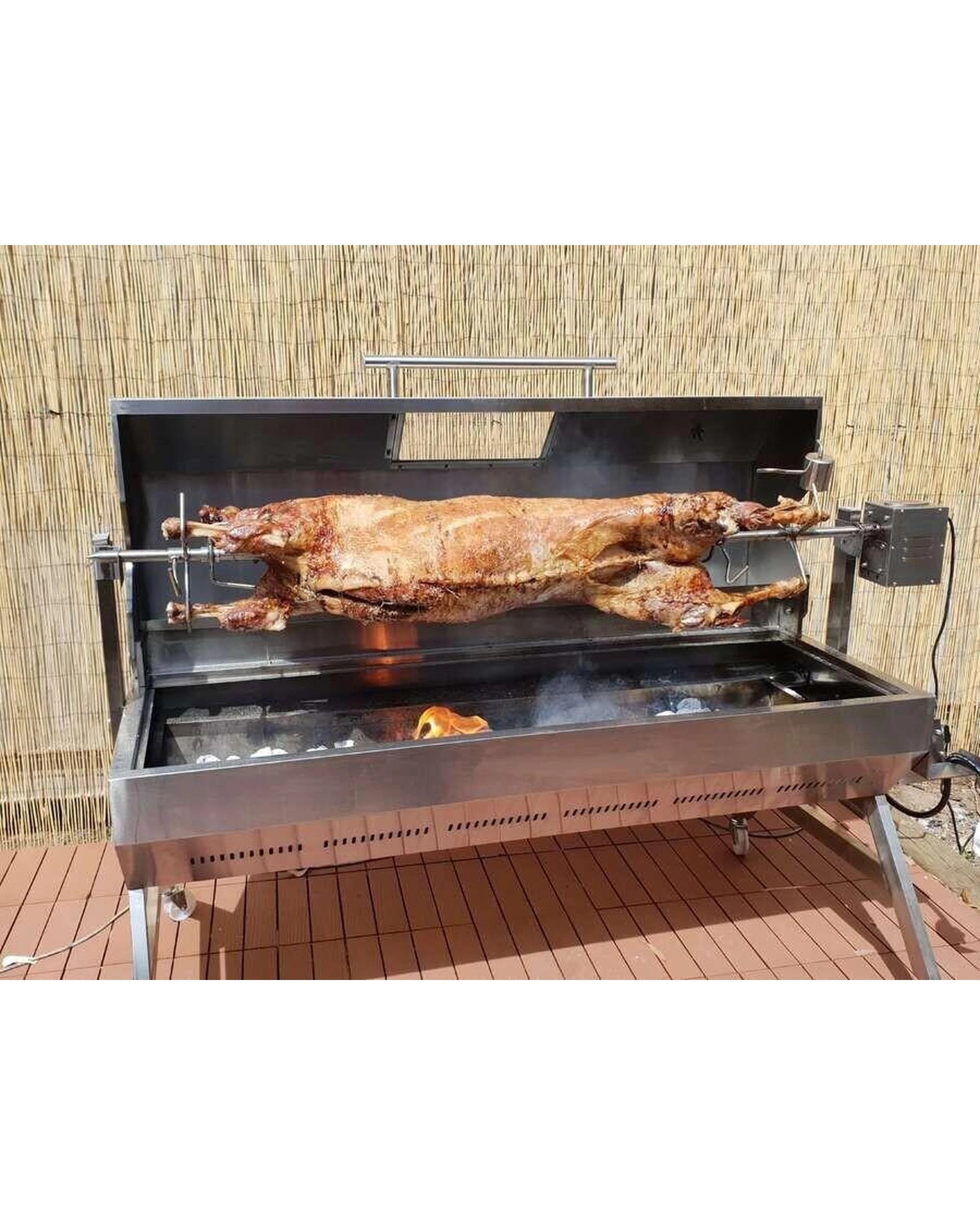3 Flaming Coals Spit Roast Skewer - 1 Piece Solid 1.6m - Stainless Steel - 22mm, 3 of 7