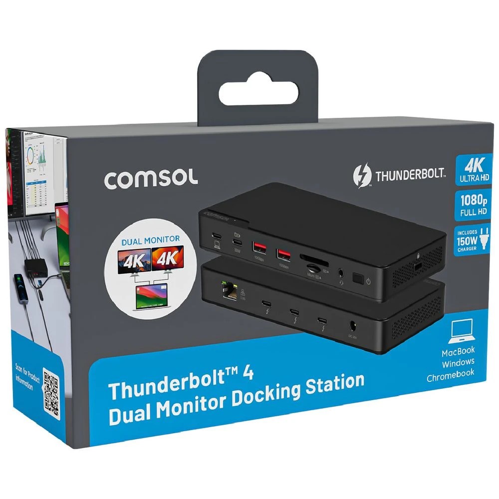 2 Comsol Thunderbolt 4 Dual Monitor Docking Station, 2 of 8