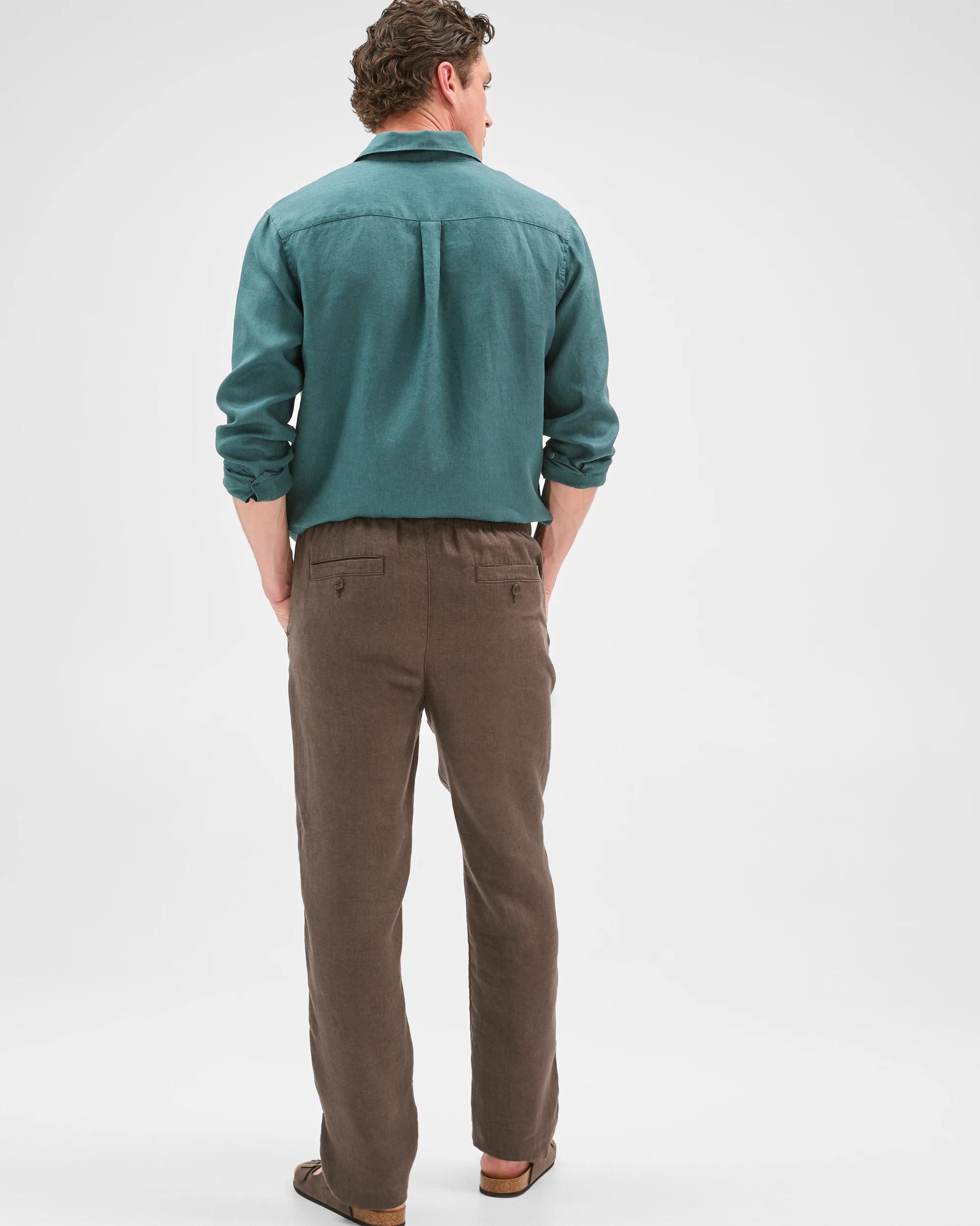 7 Target Man European Linen Full Length Pants CHOCOLATE, 7 of 7