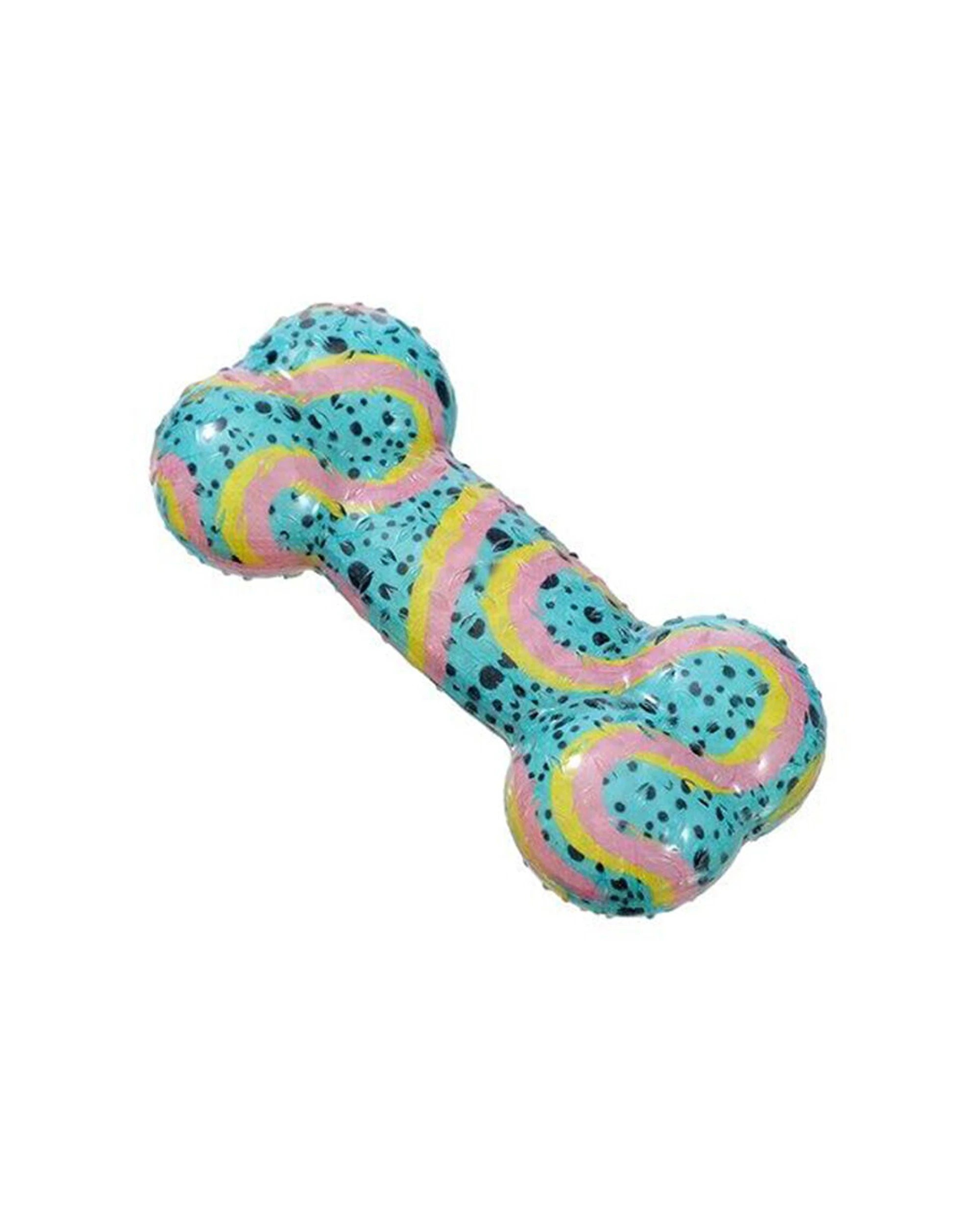 6 Paws And Claws Dazzle Bone Tpr Rubber Chew Squeaky Dog Toy 16.5cm - Assorted, 6 of 6