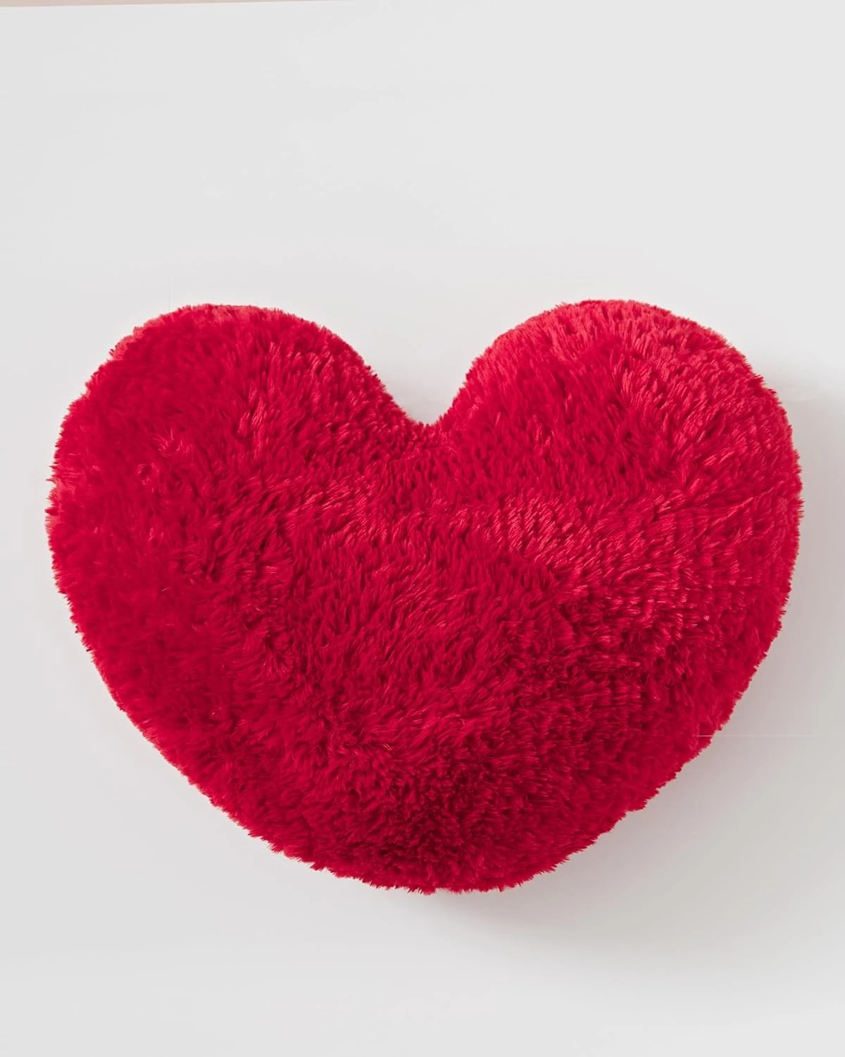 3 Gioia Casa Faux Fur Love Heart Cushion 40x35cm - Red, 3 of 4