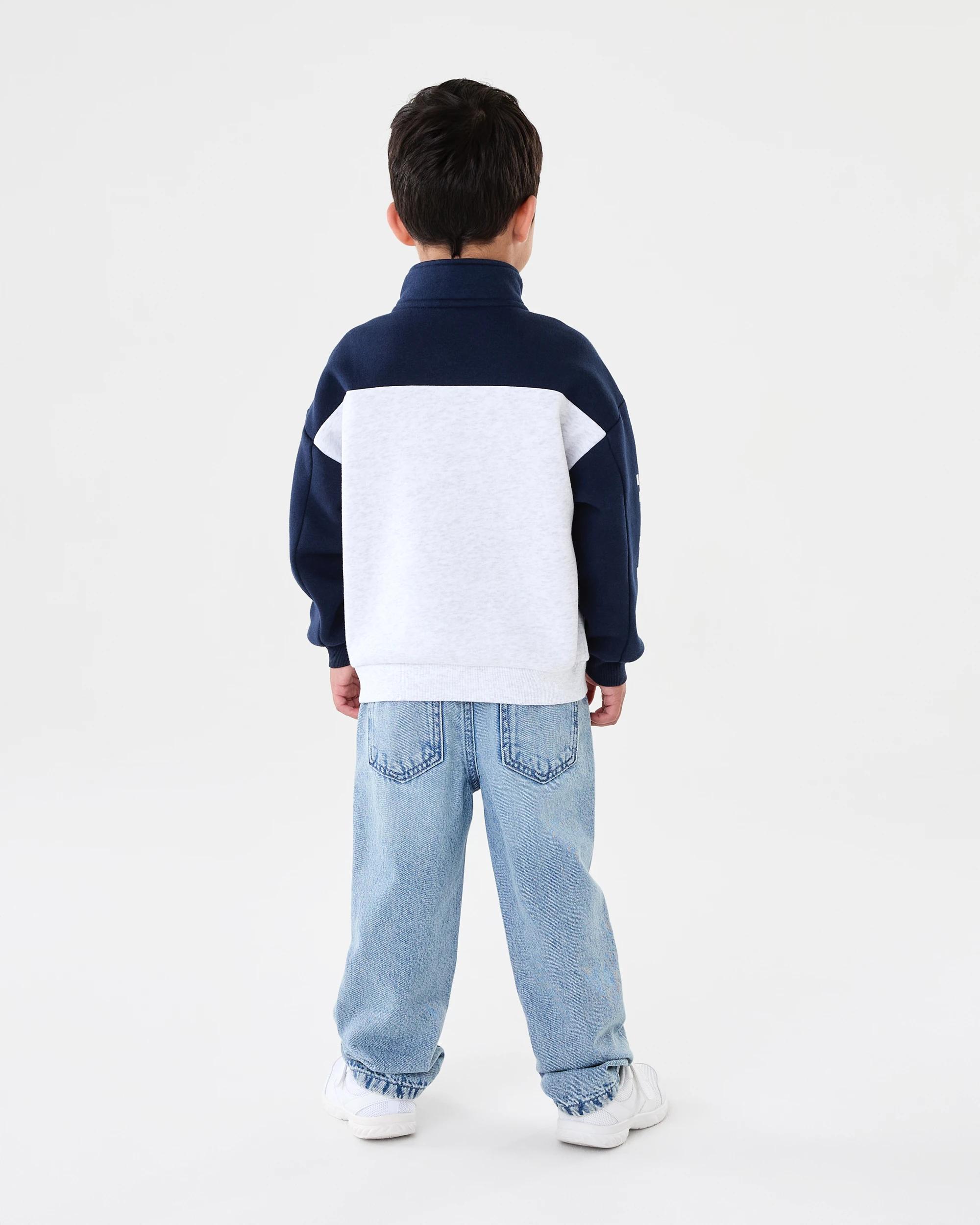 8 Oversized Quarter Zip Sweatshirt Wht Marle, 8 of 8
