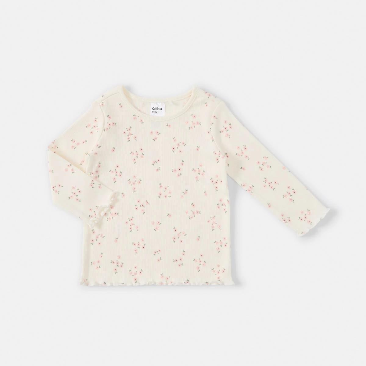 5 3 Pack Long Sleeve Ribbed T-shirt DITSY FLORAL, 5 of 8