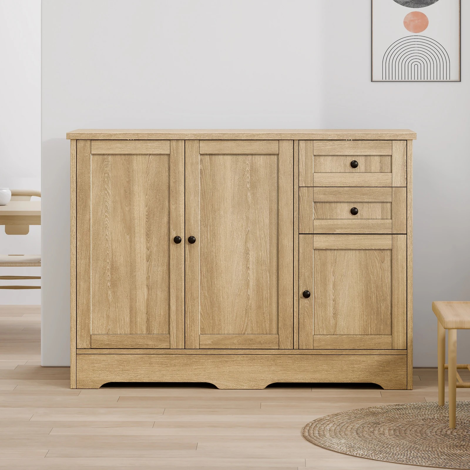 5 Alfordson Sideboard Buffet Cupboard Storage Cabinet - Oak, 5 of 10