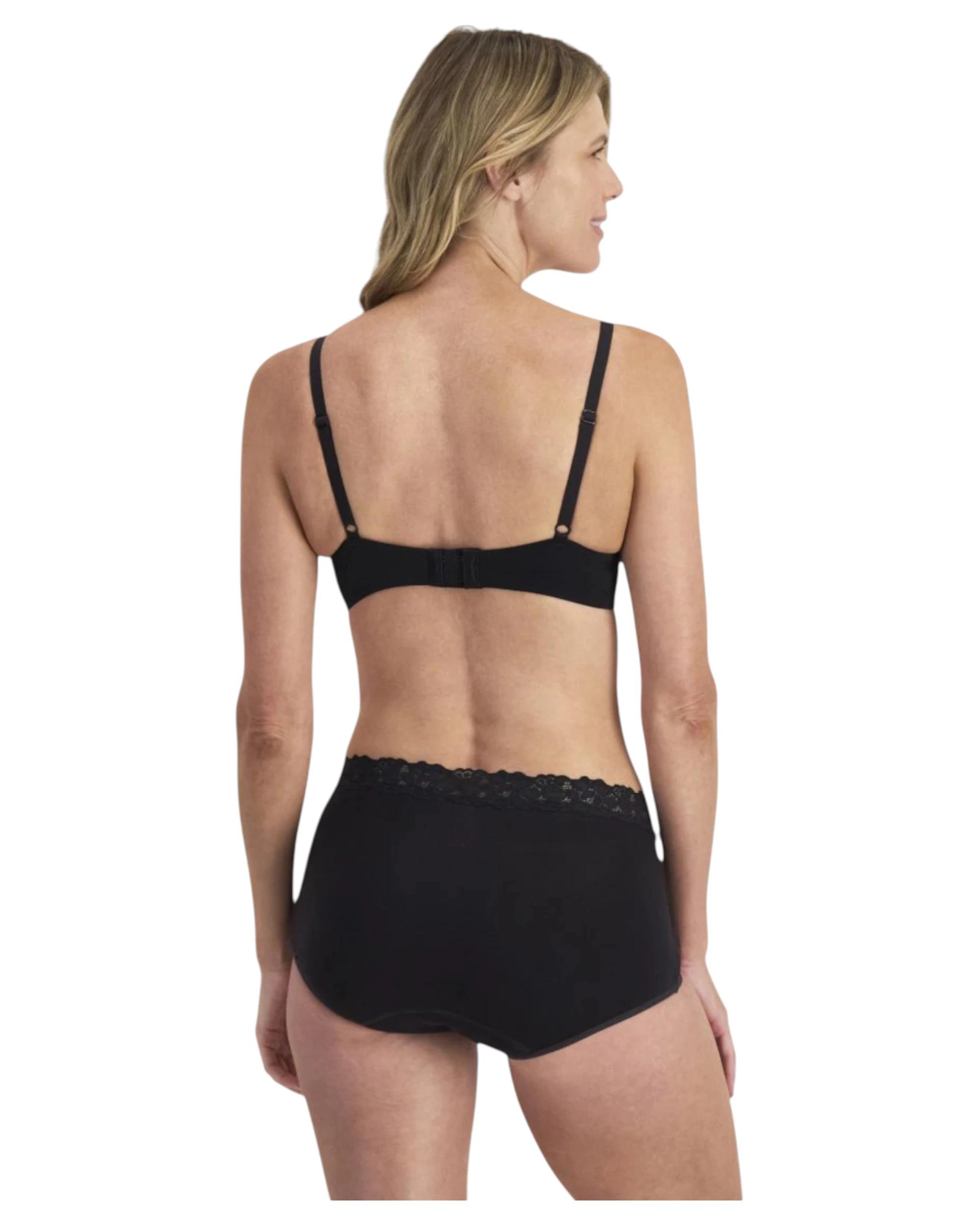 2 Jockey Womens Parisienne Light Leak-Proof Full Brief Underwear Black BLACK, 2 of 3