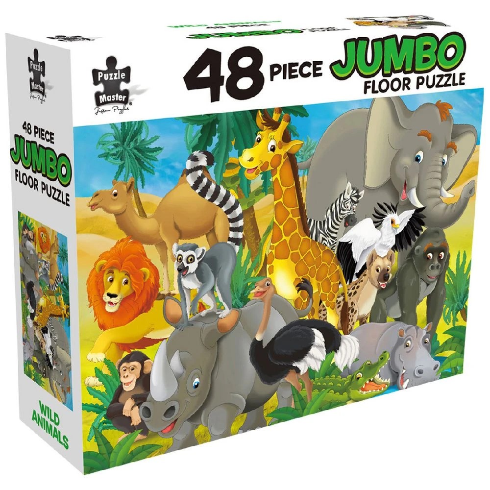 1 Puzzle Master Jumbo Floor Puzzle Wild Animals 48 Piece, 1 of 2
