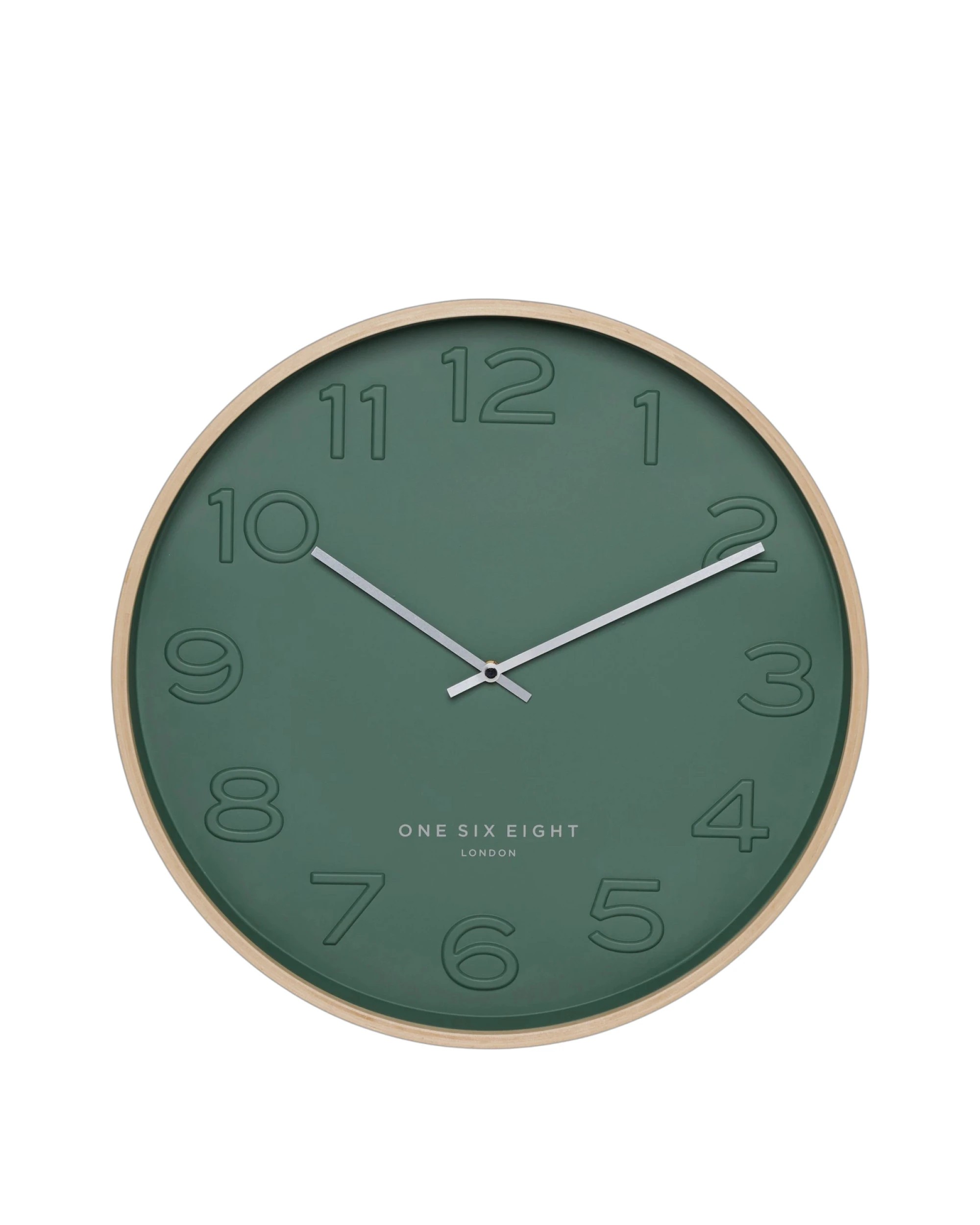 1 One Six Eight London Bella Silent Wall Clock - 41cm - Forest Green - Green, 1 of 3
