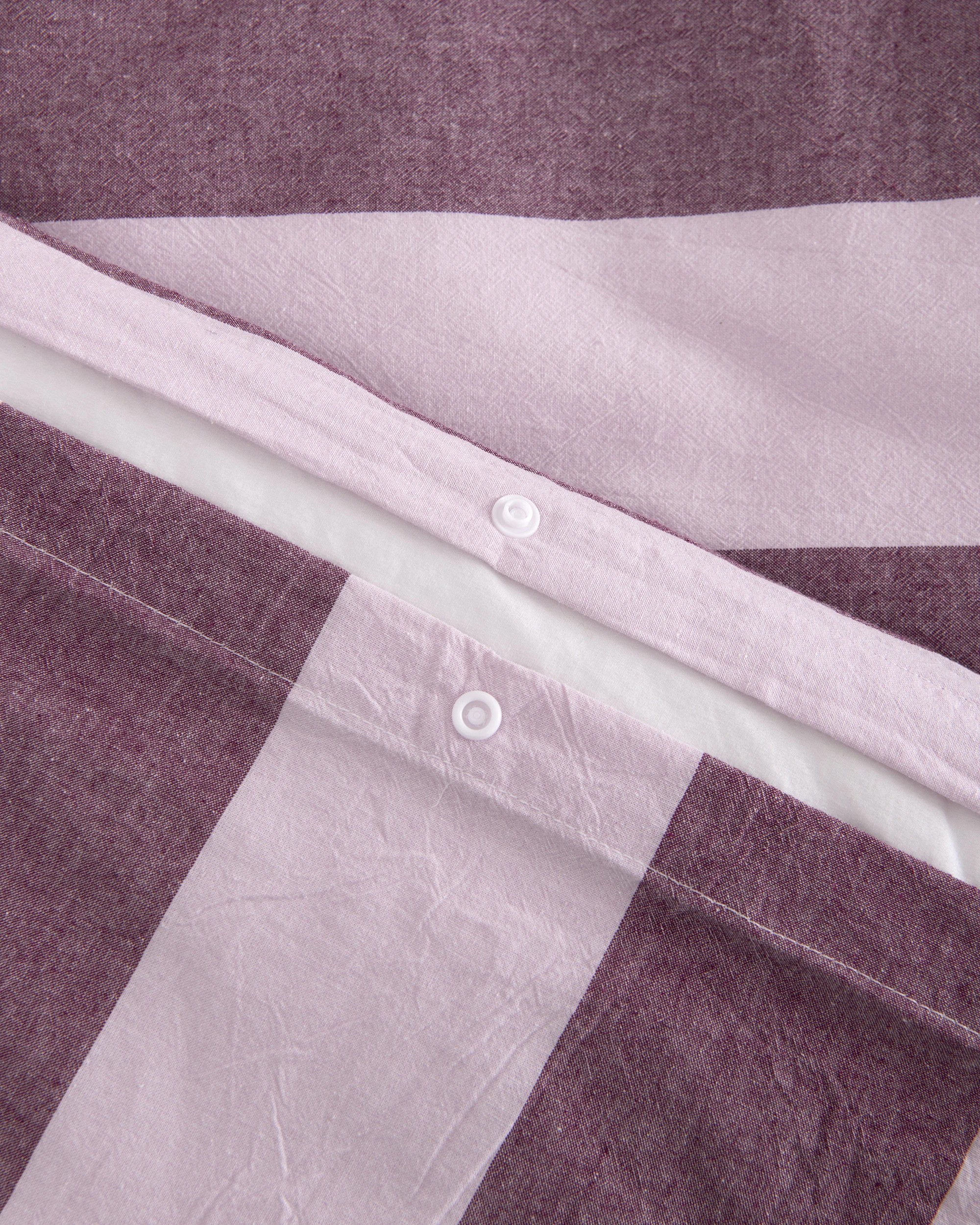 5 Dreamaker Bowie Washed Cotton Yarn Dyed Stripe Quilt Cover Set - Queen Bed - Mauve/Cherry, 5 of 6