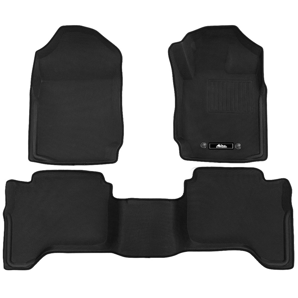 1 Weisshorn Car Floor Mats Rubber Compatible For Ford Ranger PX PX2 PX3 Dual Cab - Black, 1 of 7