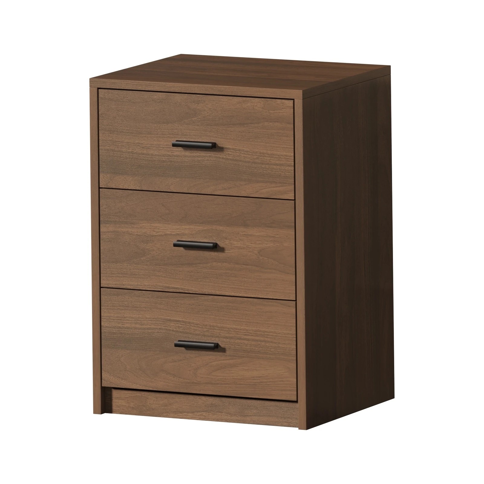 1 Oikiture Bedside Table 3 Drawers Nightstand Bedroom Storage Side End - Brown, 1 of 9