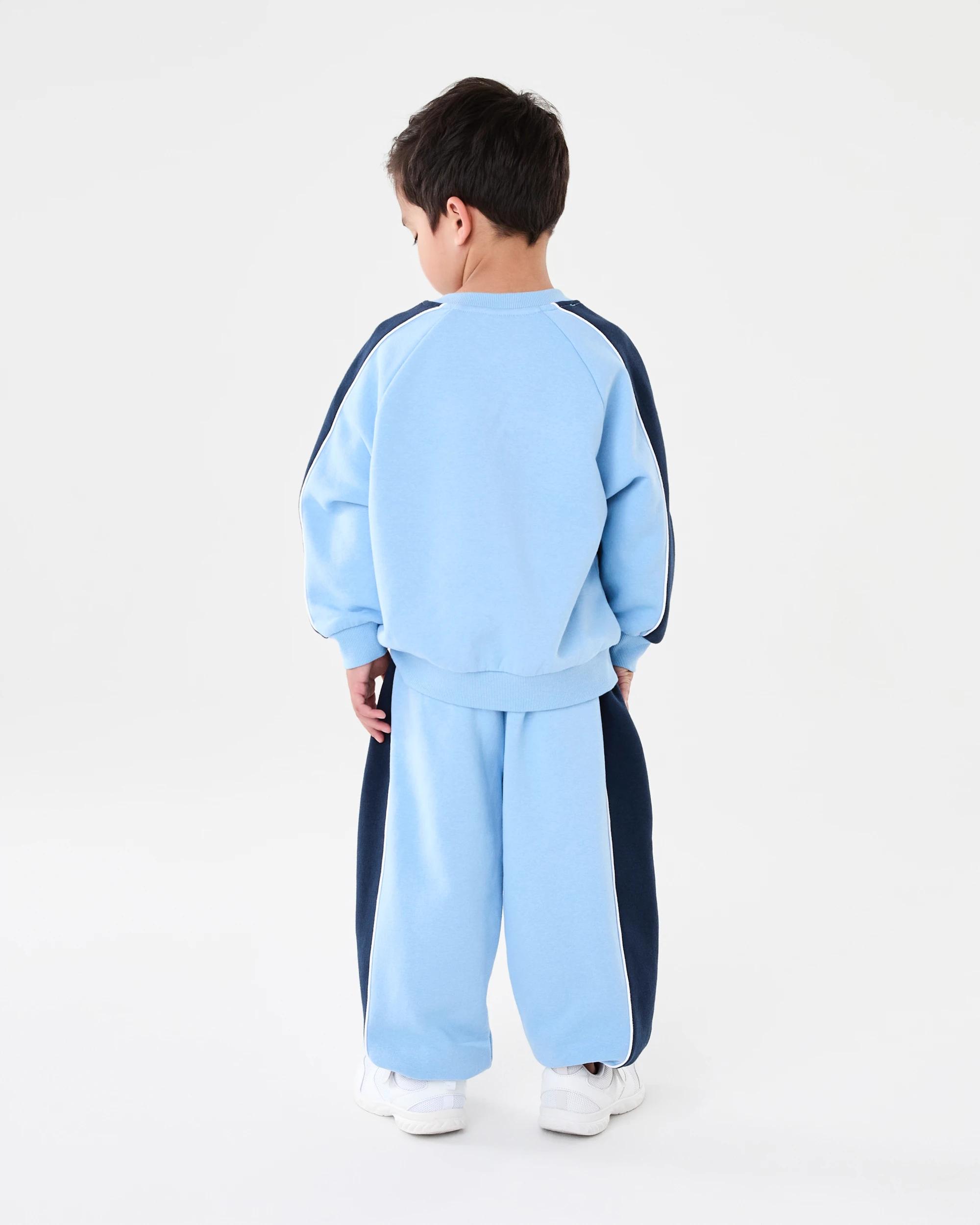 8 Oversized Print Panel Crew Neck Sweatshirt Blu Sorbet, 8 of 8
