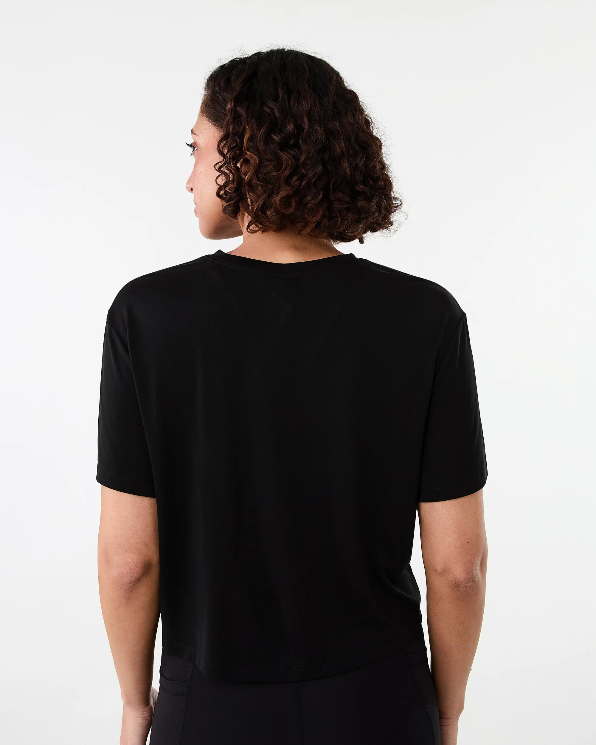 3 Active Womens Modal Blend Mid Length T-shirt Black, 3 of 5