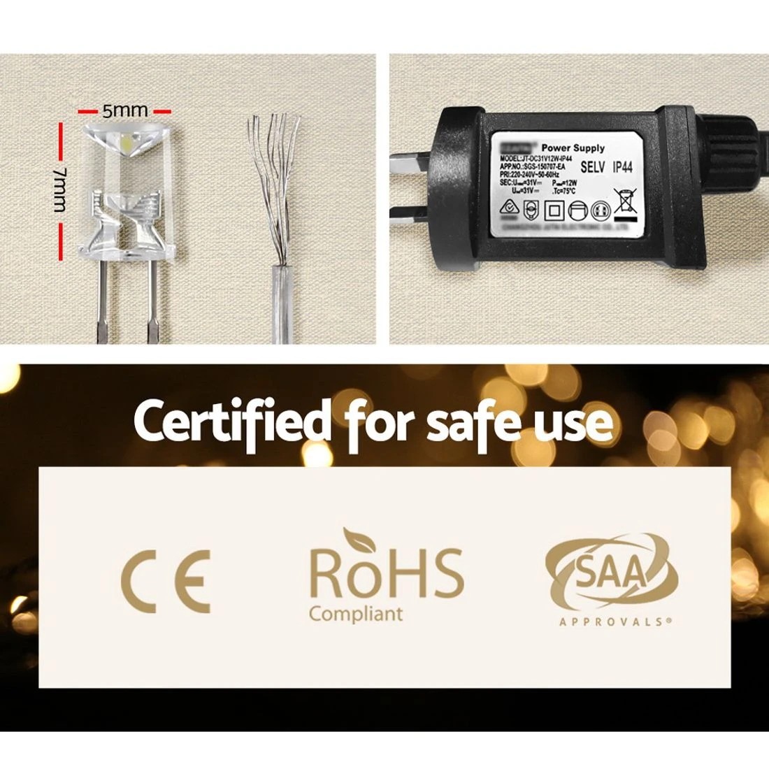 6 Jingle Jollys 100m Christmas Lights String Light 500 Led
 - White, 6 of 10