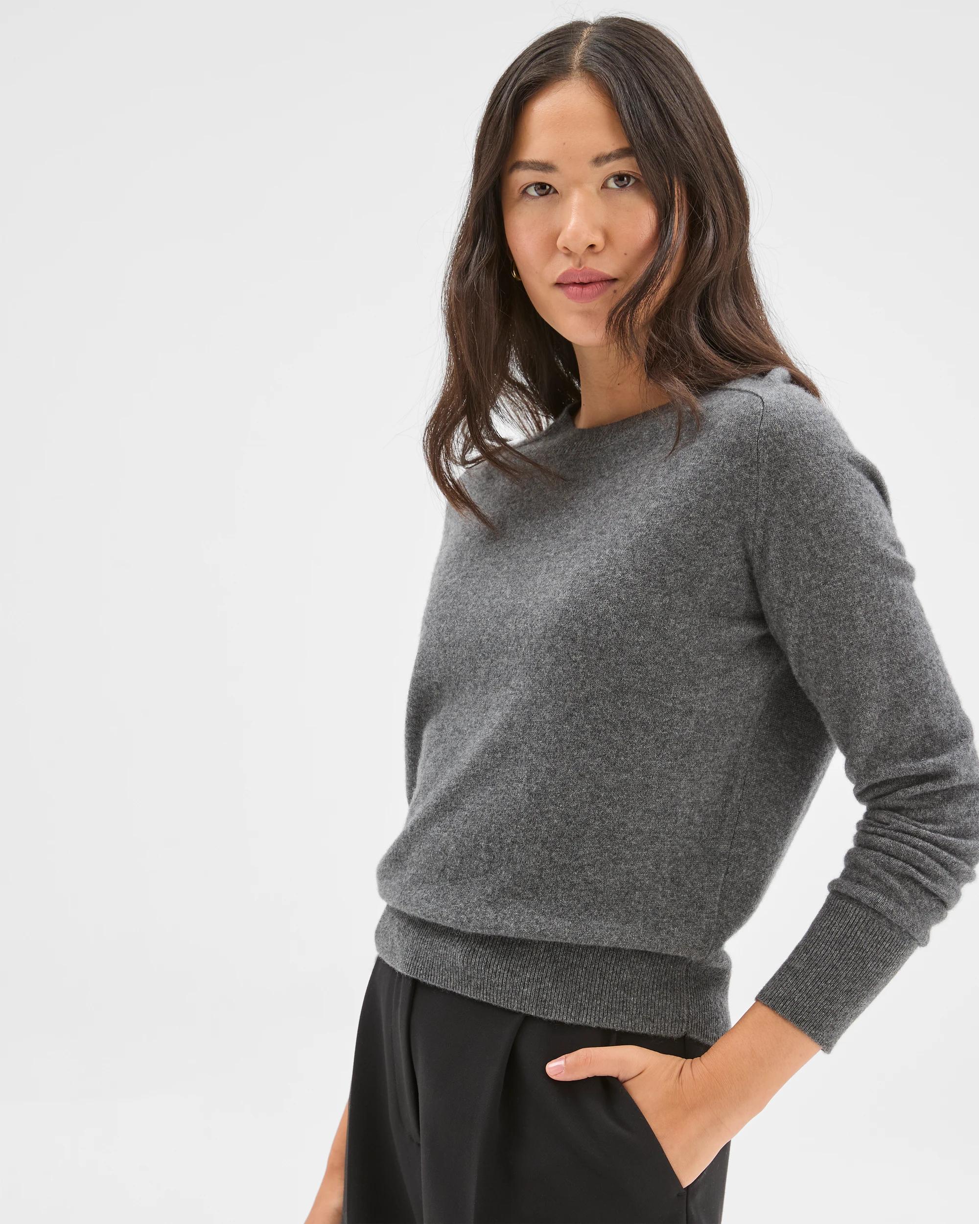 3 Preview Cashmere Crew Neck Jumper CHARCOAL MARLE, 3 of 7